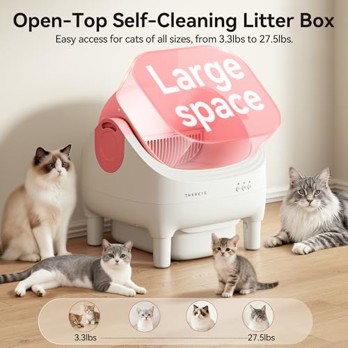 Open-Top Self-Cleaning Cat Litter Box with App Control