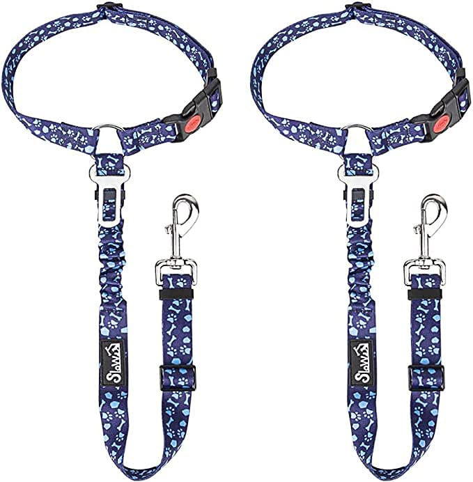 2-Pack Adjustable Dog Car Seat Belt with Bungee