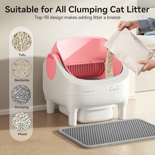 Open-Top Self-Cleaning Cat Litter Box with App Control