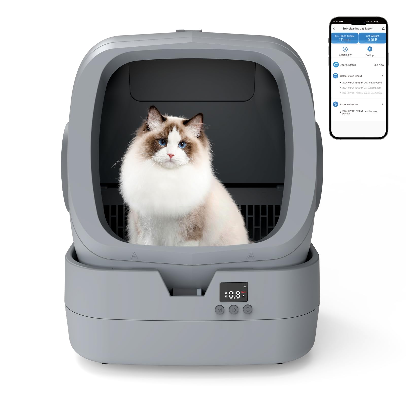 Self-Cleaning Cat Litter Box with App Control