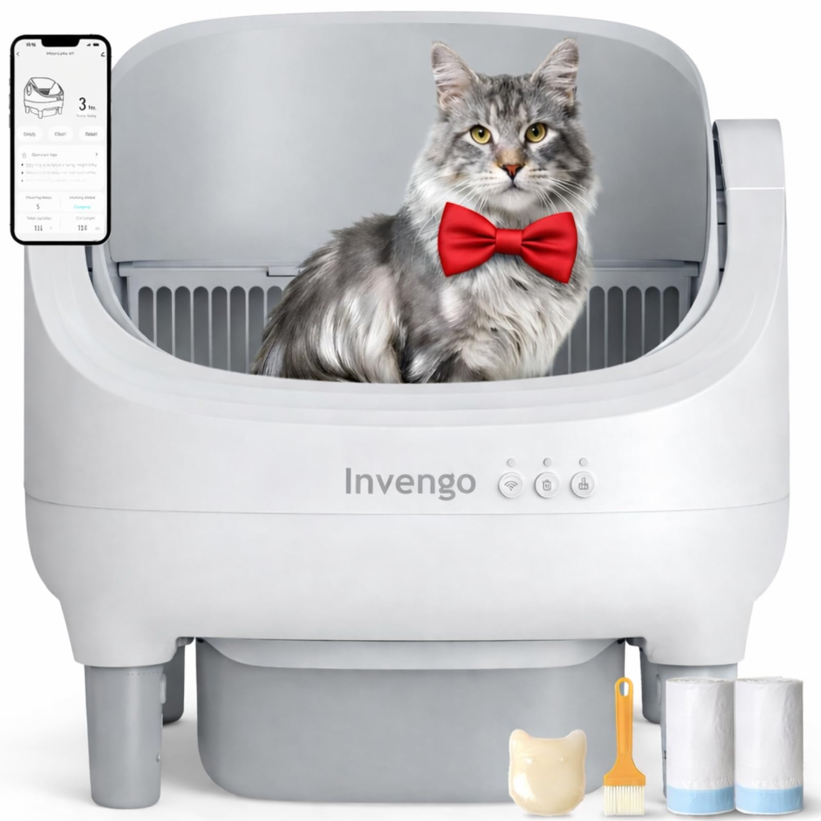 Open-Top Self-Cleaning Cat Litter Box with App Control