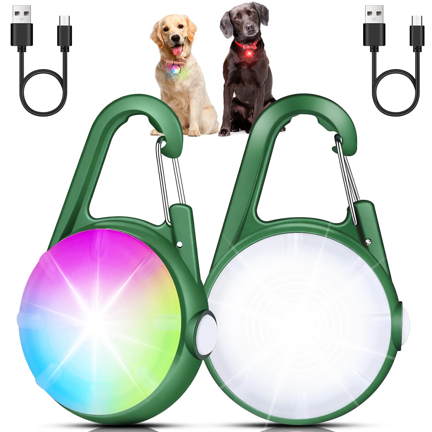 2-Pack Rechargeable Dog Collar Lights