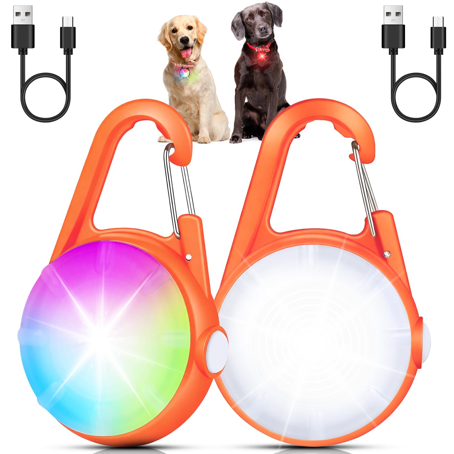 2-Pack Rechargeable Dog Collar Lights