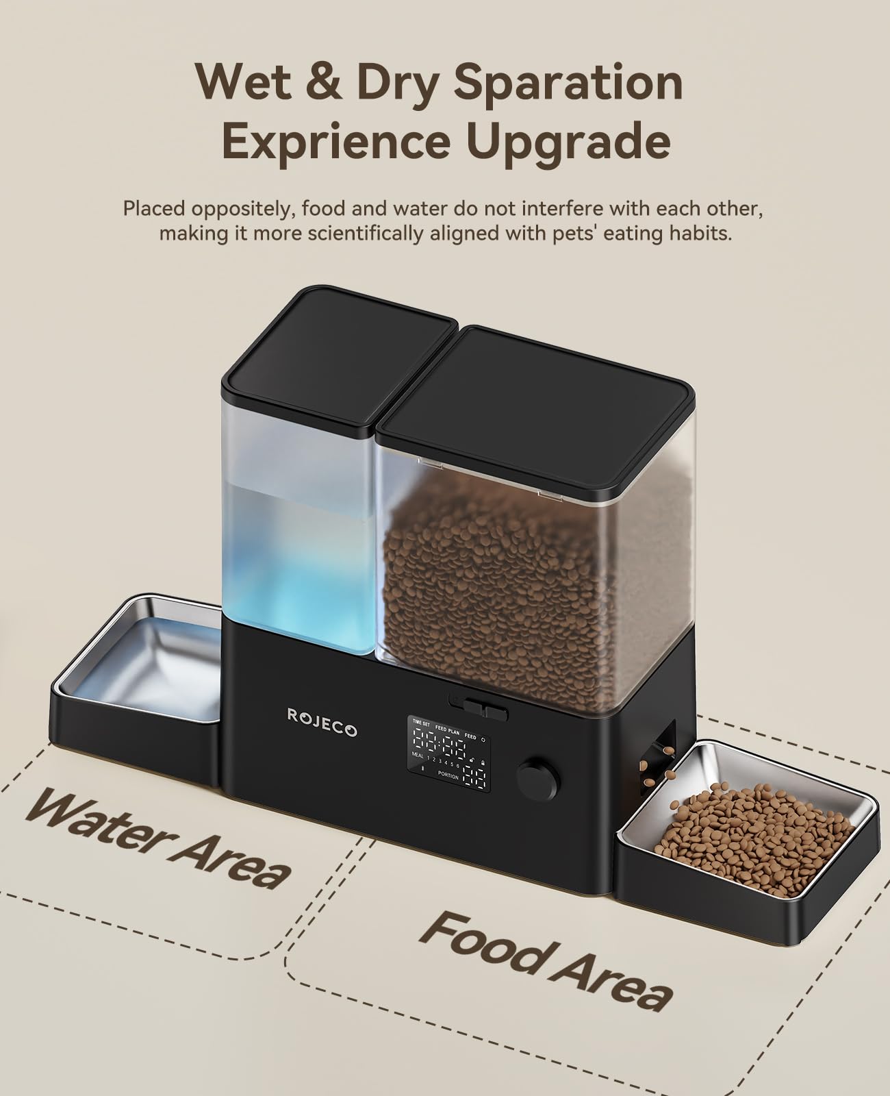 Rojeco Automatic Cat Feeder and Water Dispenser