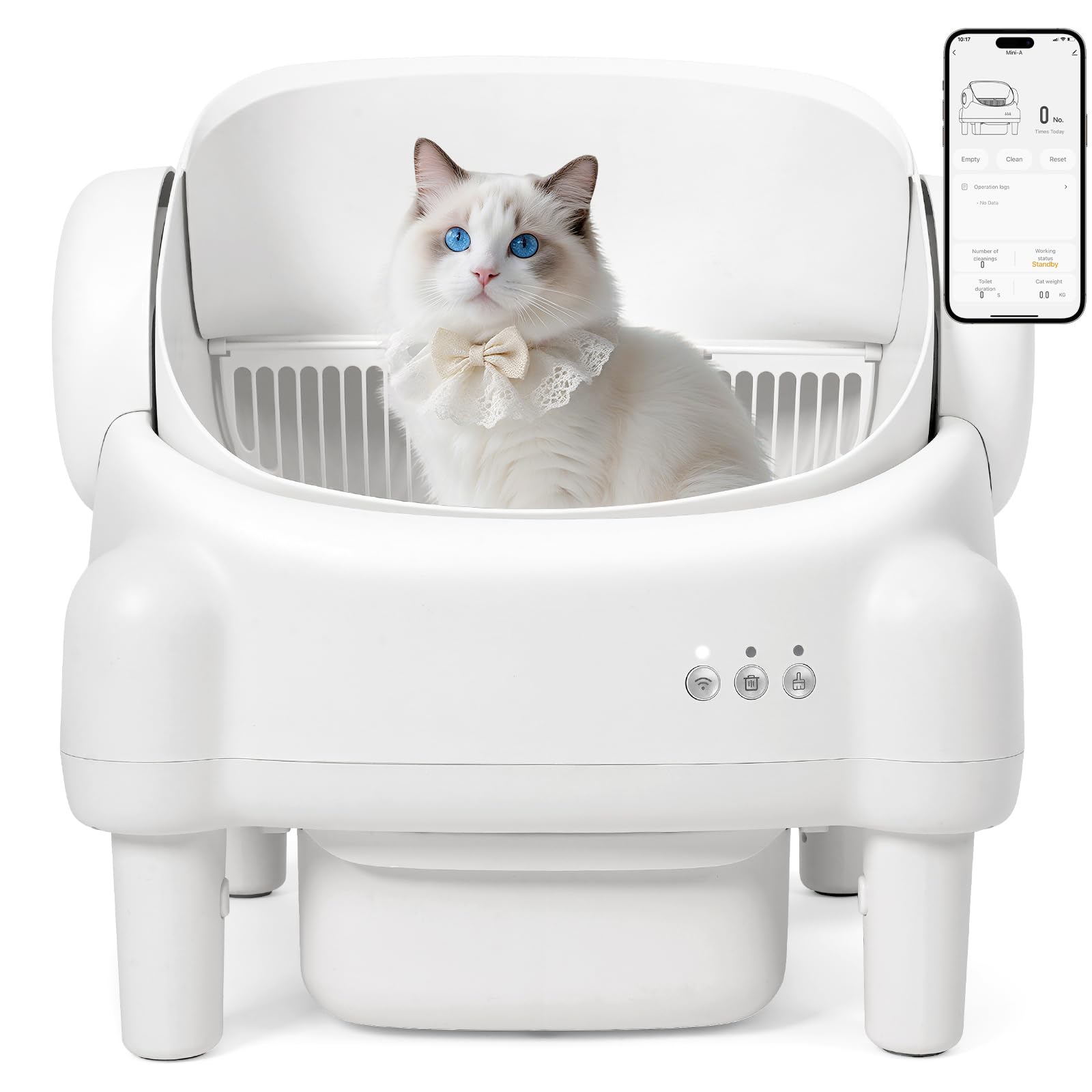 Self-Cleaning Cat Litter Box with App Control