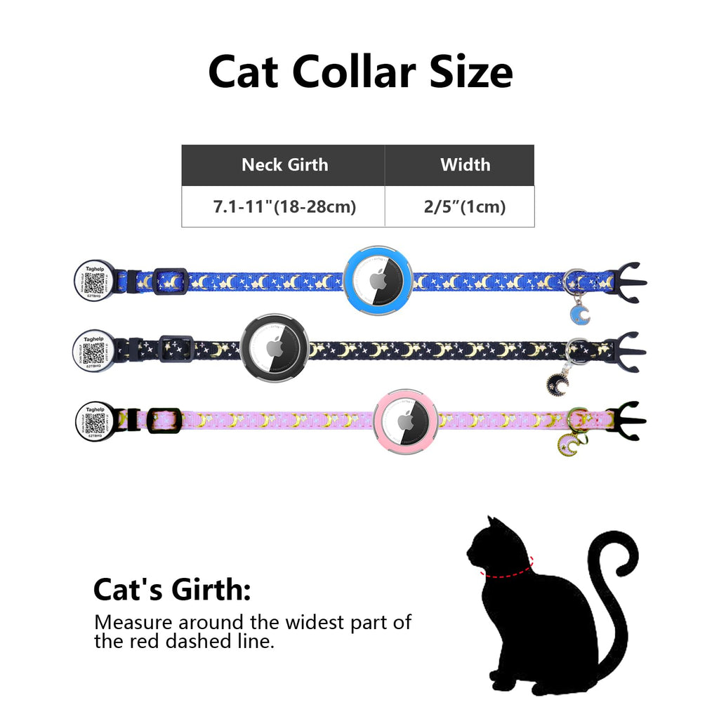 2-Pack AirTag Cat Collar with QR Tag