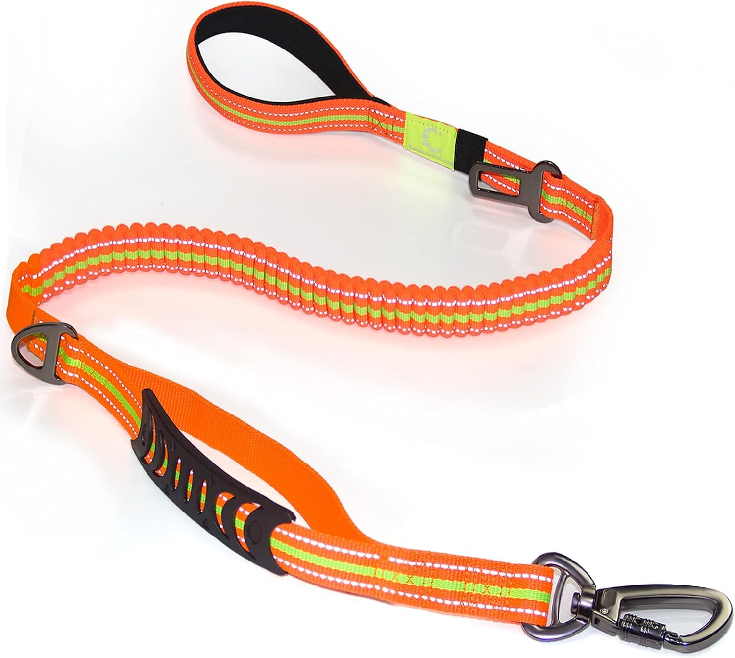 Shock Absorbing Dog Leash with Seat Belt Buckle