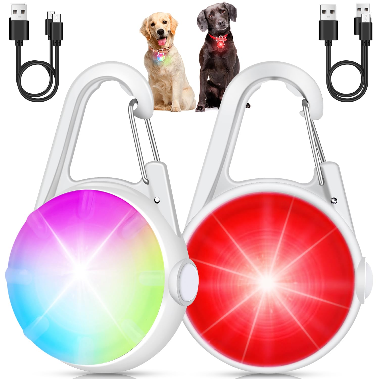 2-Pack Rechargeable Dog Collar Lights