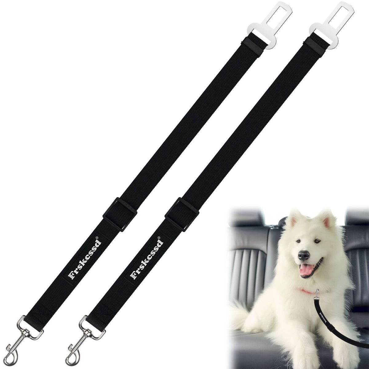 2-Pack Heavy-Duty Dog Car Seat Belt