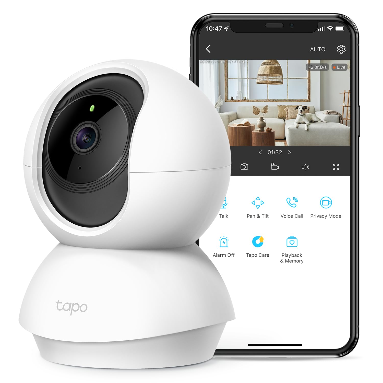 Smart Pet Camera with Pan & Tilt