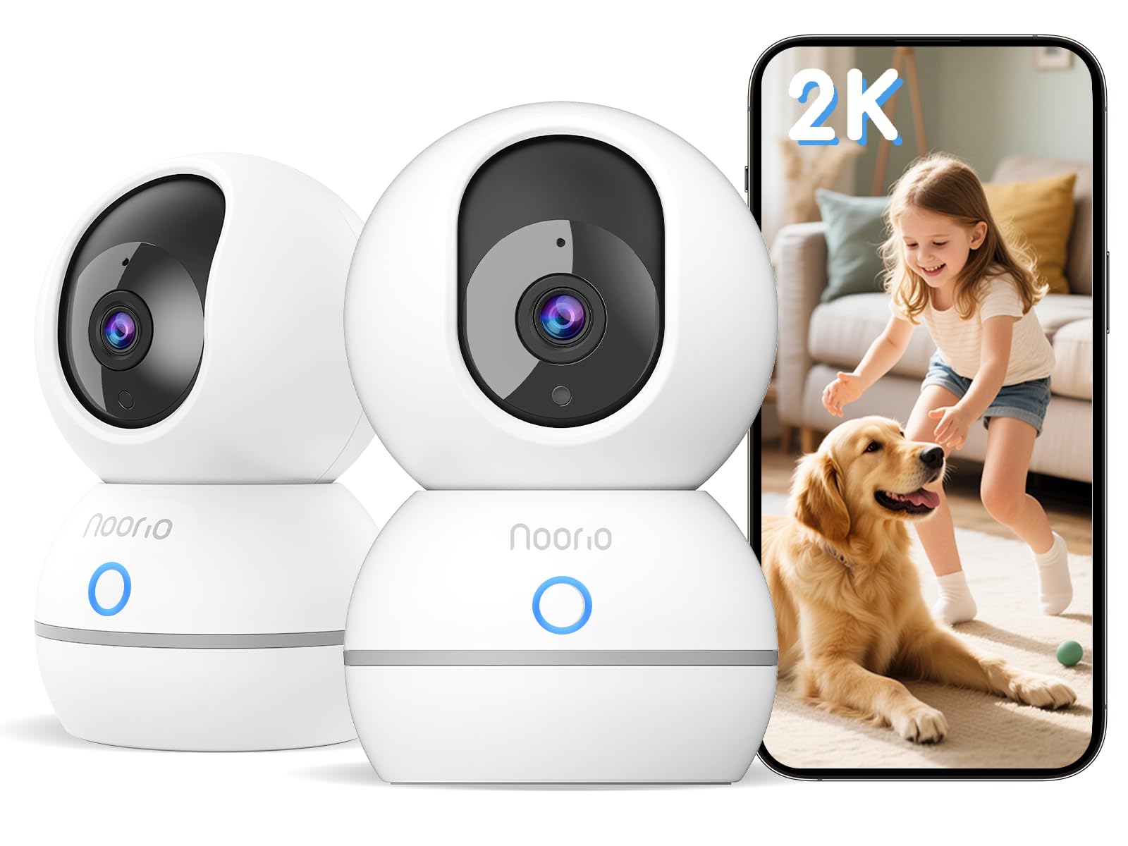 Noorio 2K 4MP Indoor Security Camera,2.4G