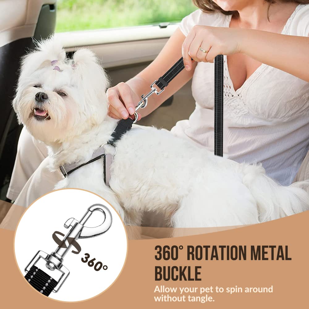 2-Pack Adjustable Dog Car Seat Belt with Bungee