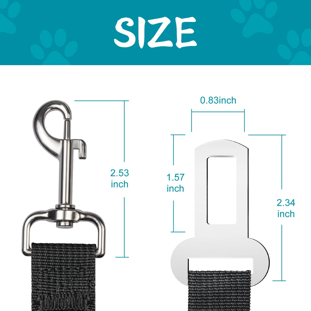 2-Pack Heavy-Duty Dog Car Seat Belt
