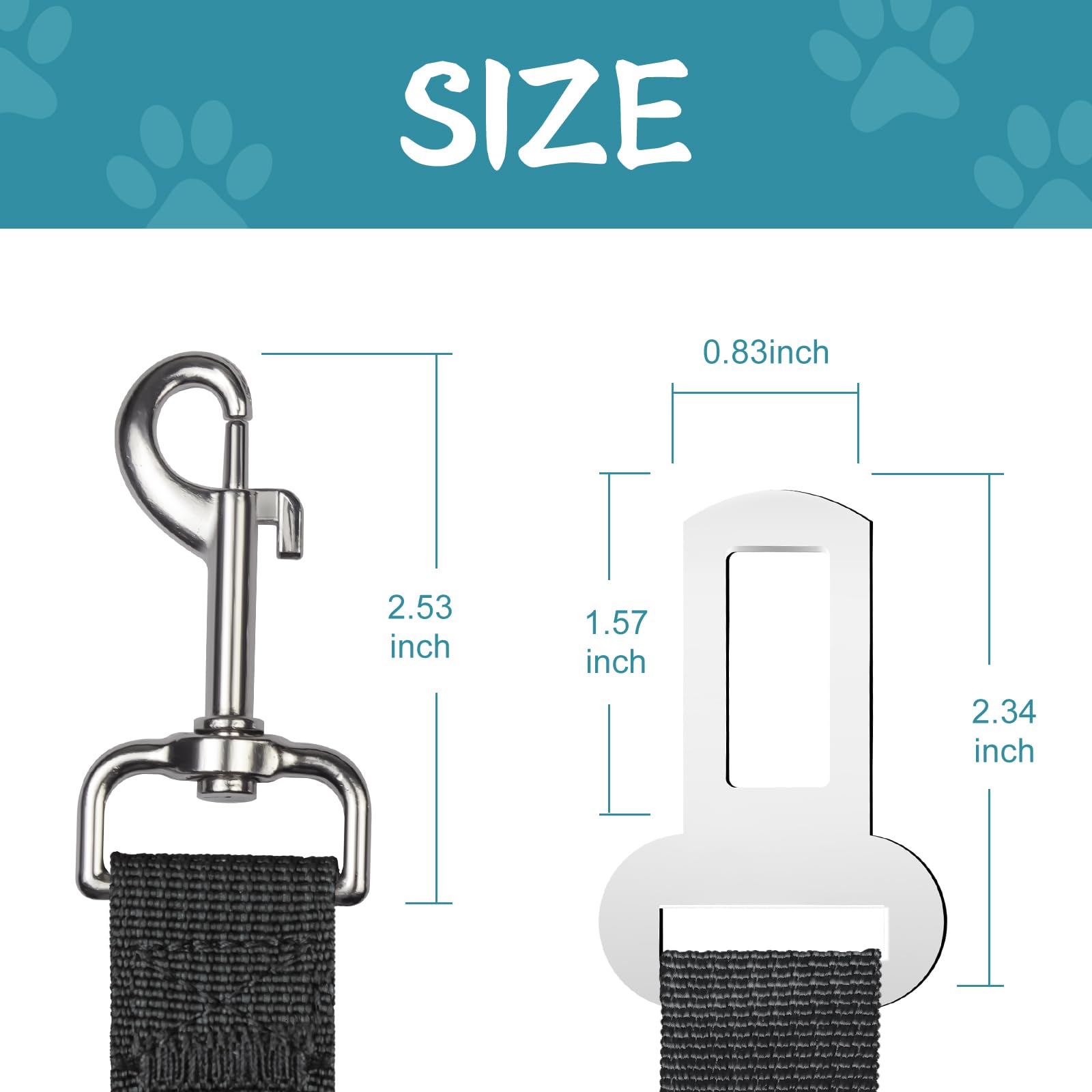 2-Pack Heavy-Duty Dog Car Seat Belt