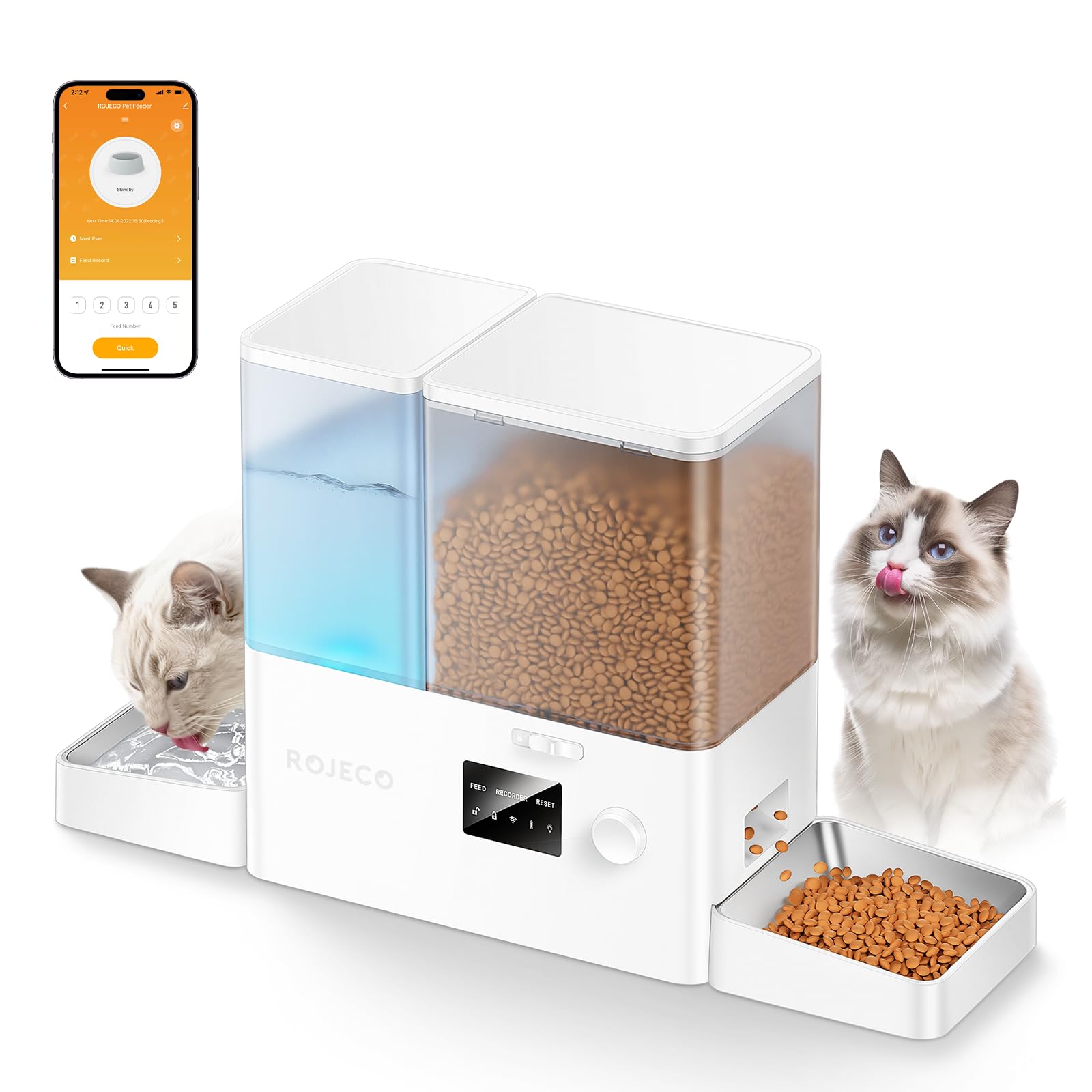Rojeco Automatic Cat Feeder and Water Dispenser