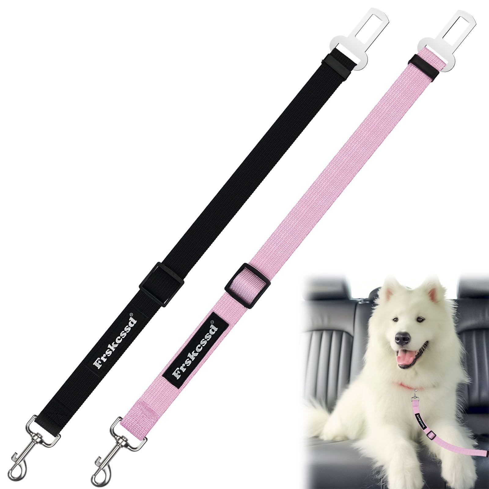2-Pack Heavy-Duty Dog Car Seat Belt