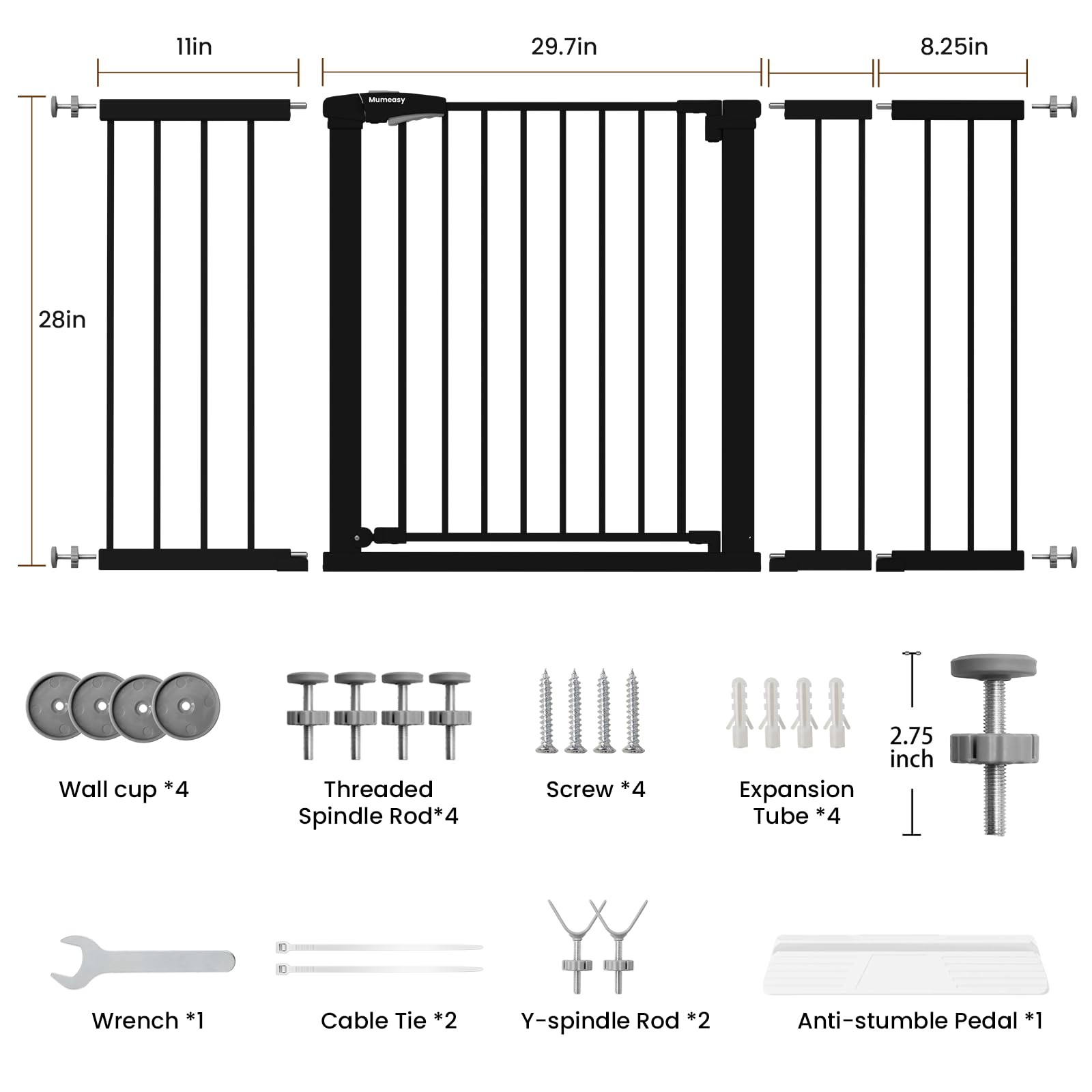 Mumeasy 29.7-57" Extra Wide Baby Gate