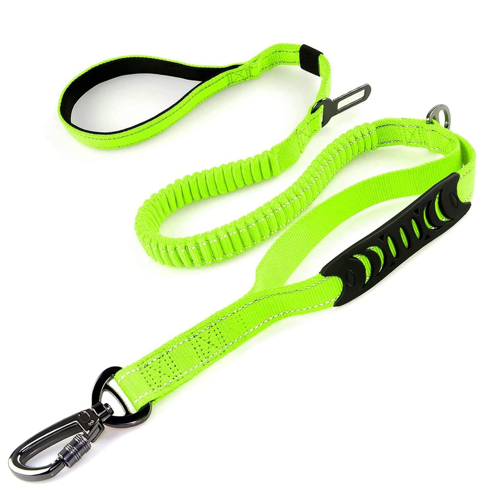 Shock Absorbing Dog Leash with Seat Belt Buckle