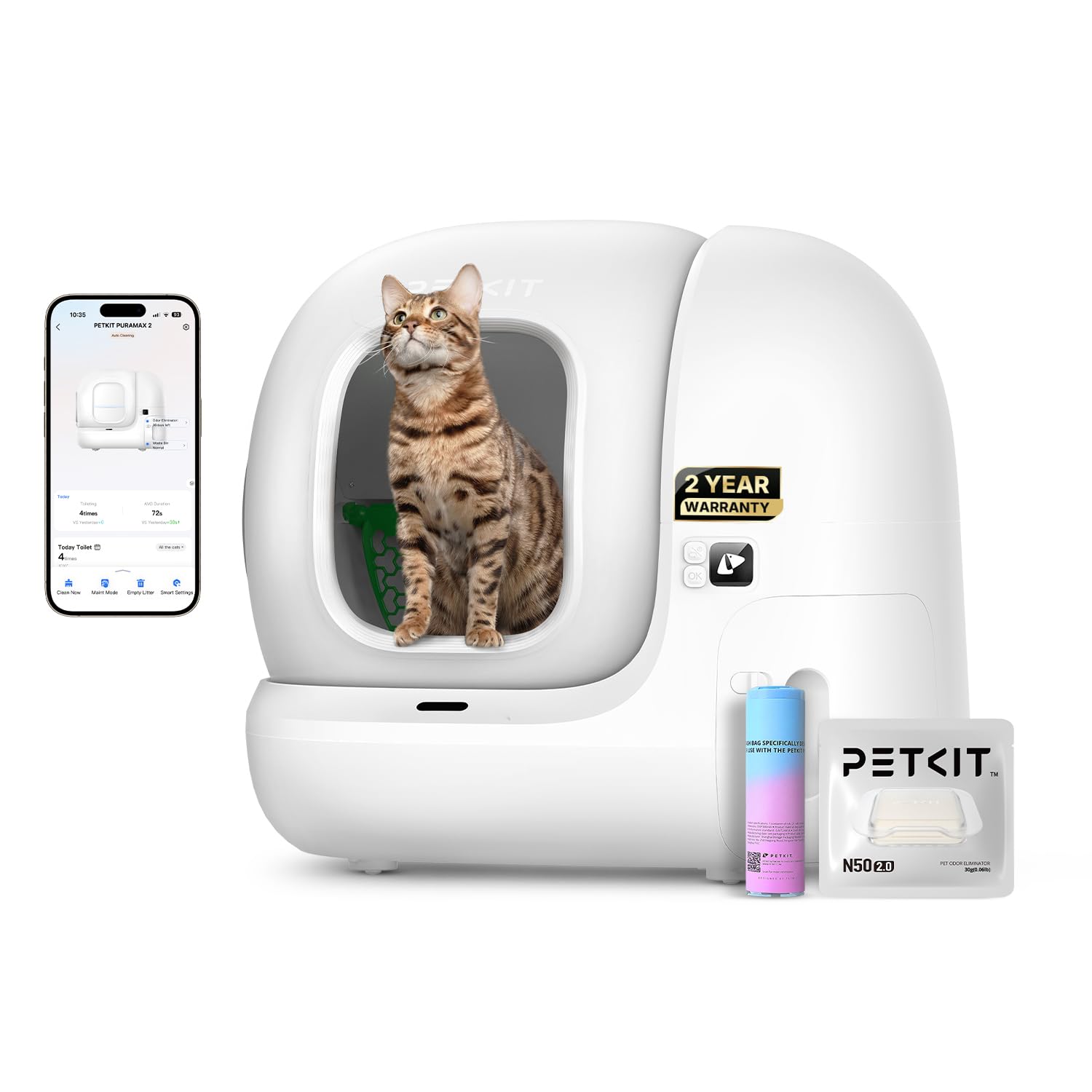 Self-Cleaning Cat Litter Box with App Control