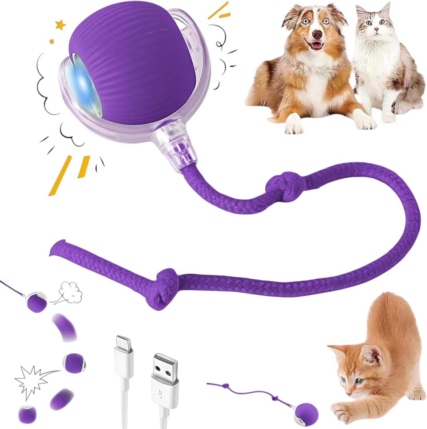 Interactive Automatic Rolling Cat Toy