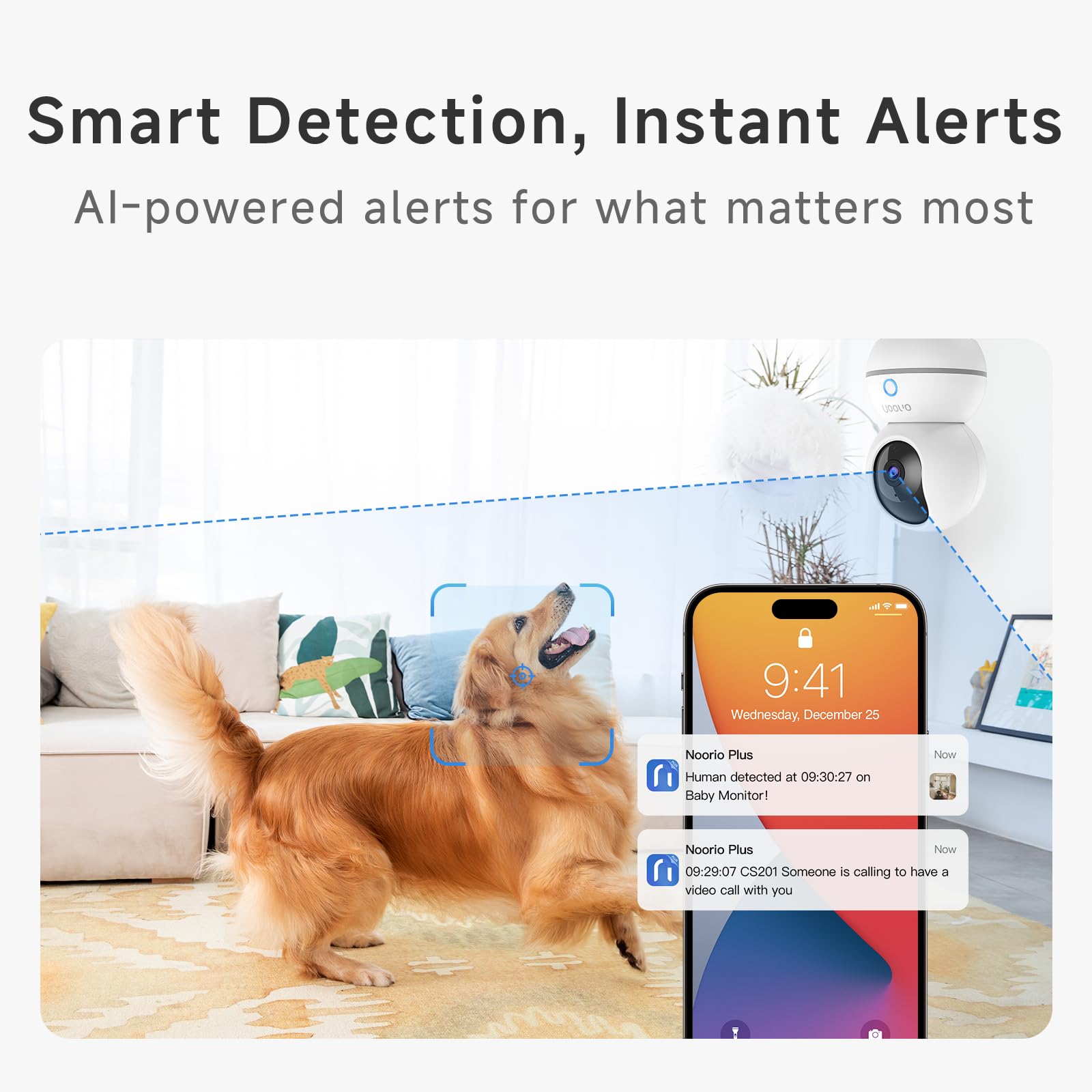 Noorio 2K 4MP Indoor Security Camera,2.4G