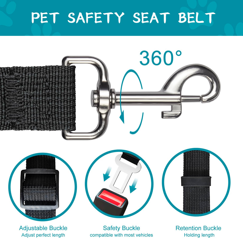 2-Pack Heavy-Duty Dog Car Seat Belt