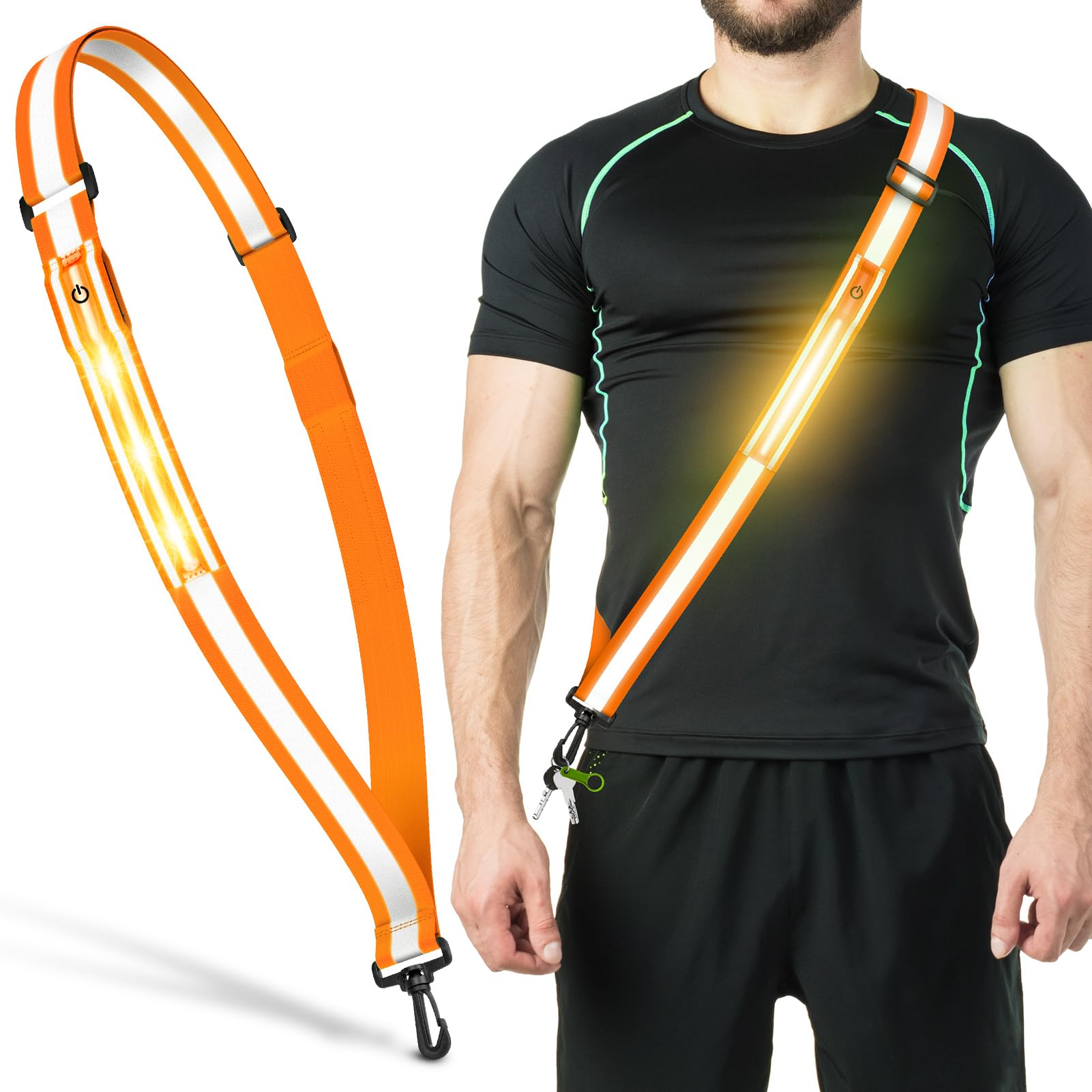 Rechargeable Reflective Safety Sash for Night Walking