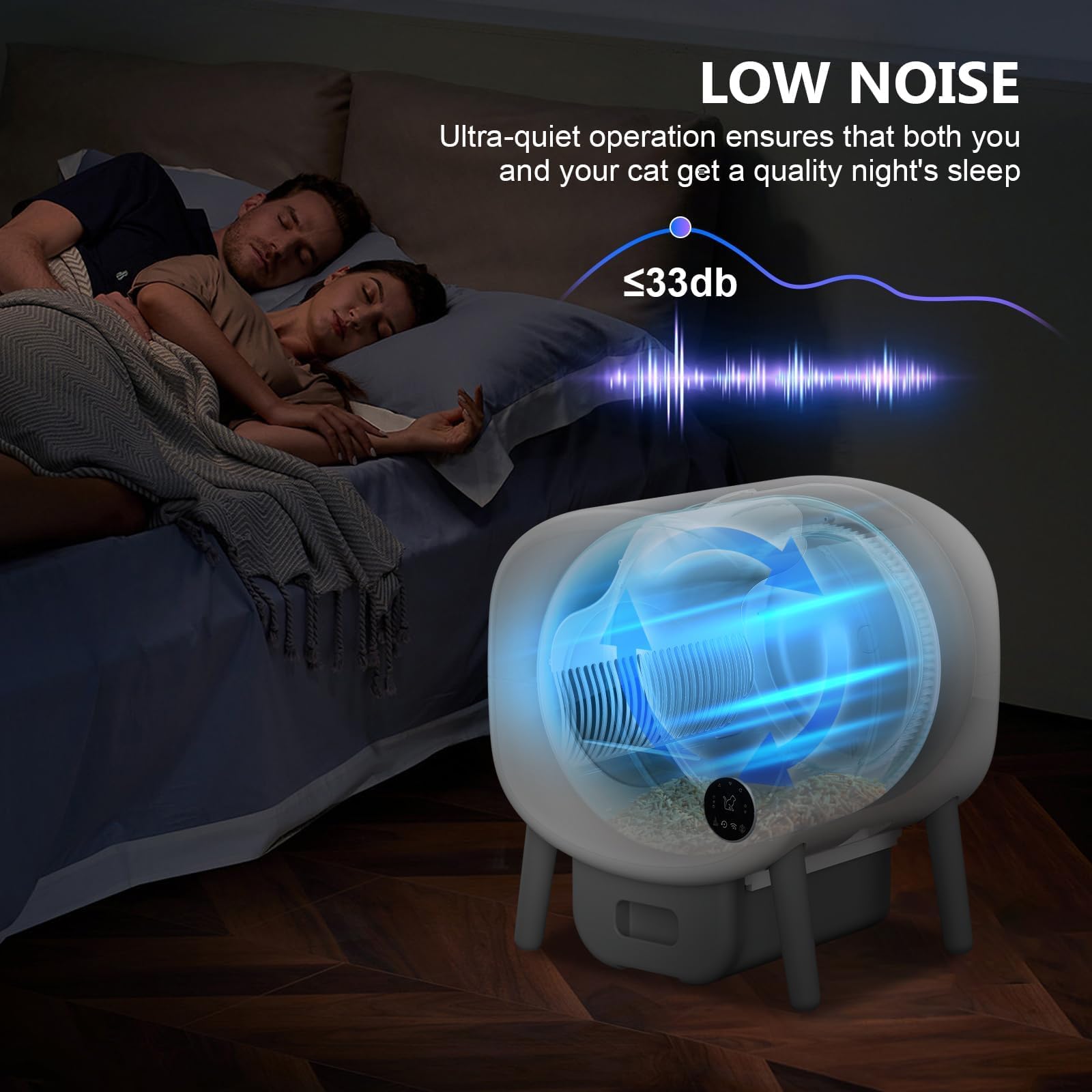 Self-Cleaning Cat Litter Box with App Control
