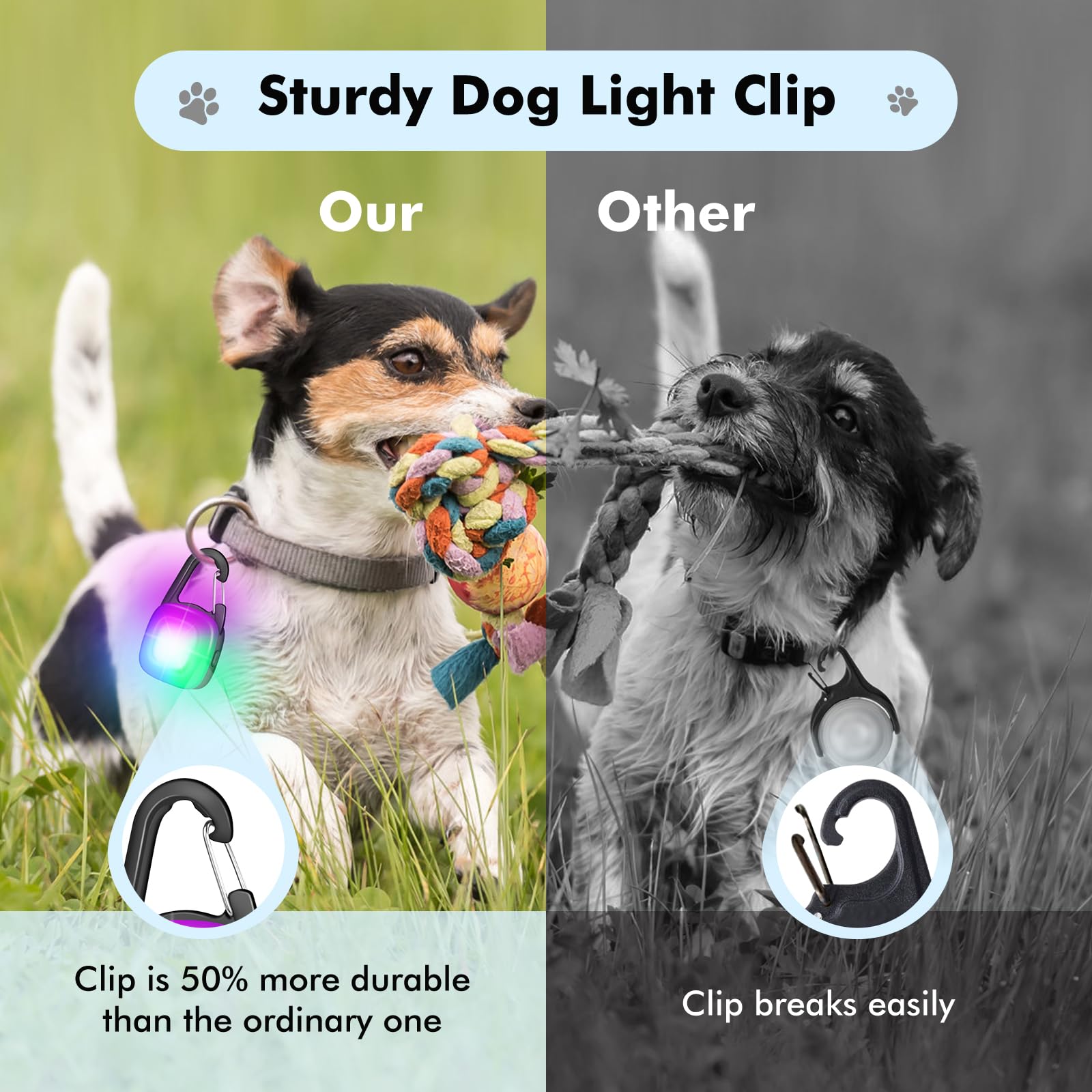 2-Pack Rechargeable Dog Collar Lights for Night Walking