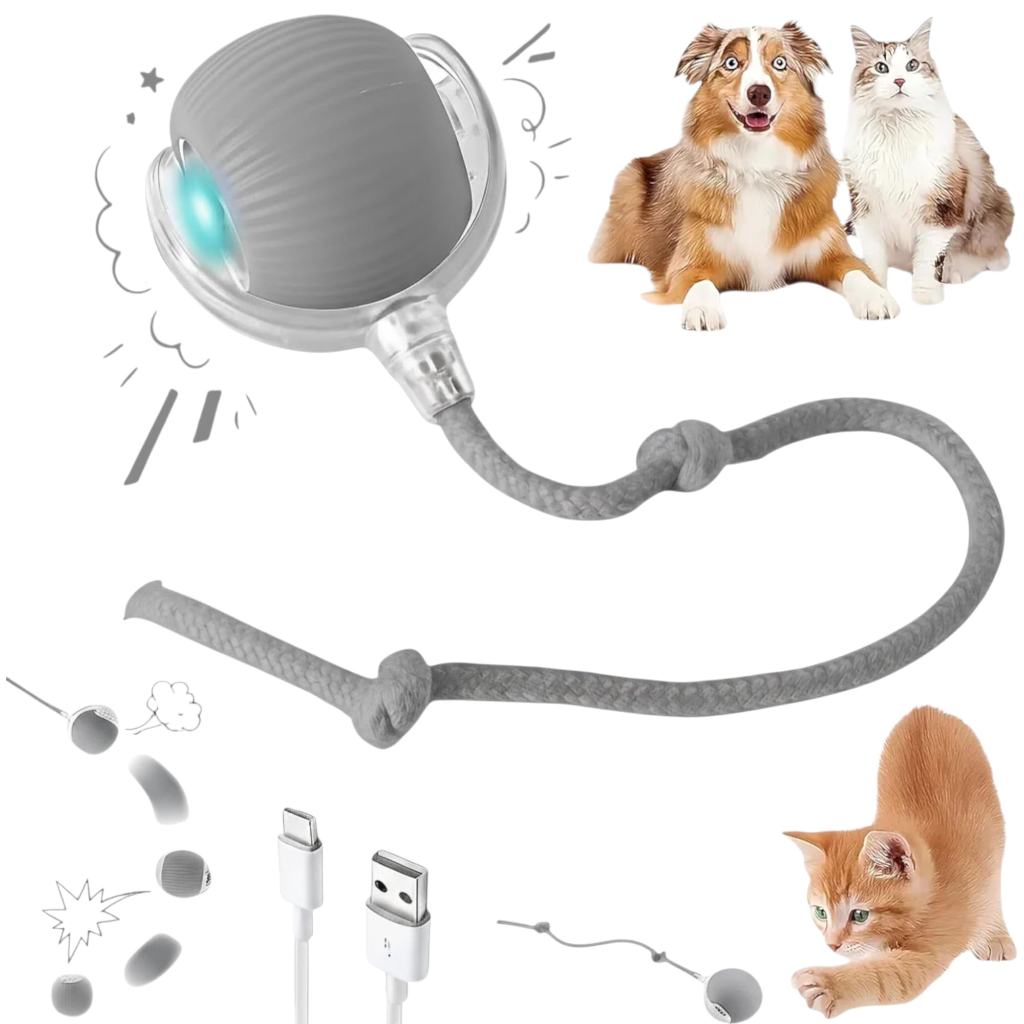 Interactive Automatic Rolling Cat Toy