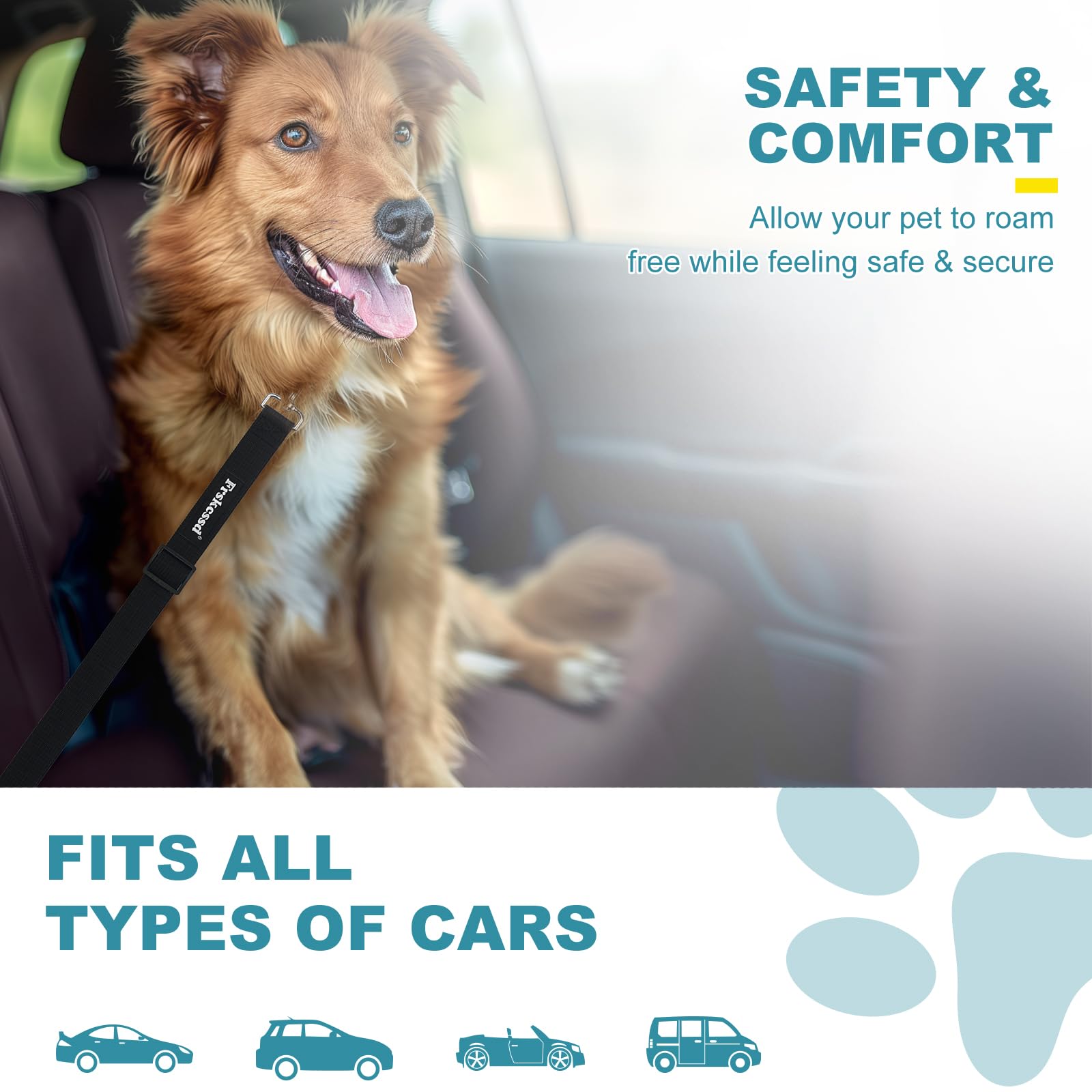 2-Pack Heavy-Duty Dog Car Seat Belt