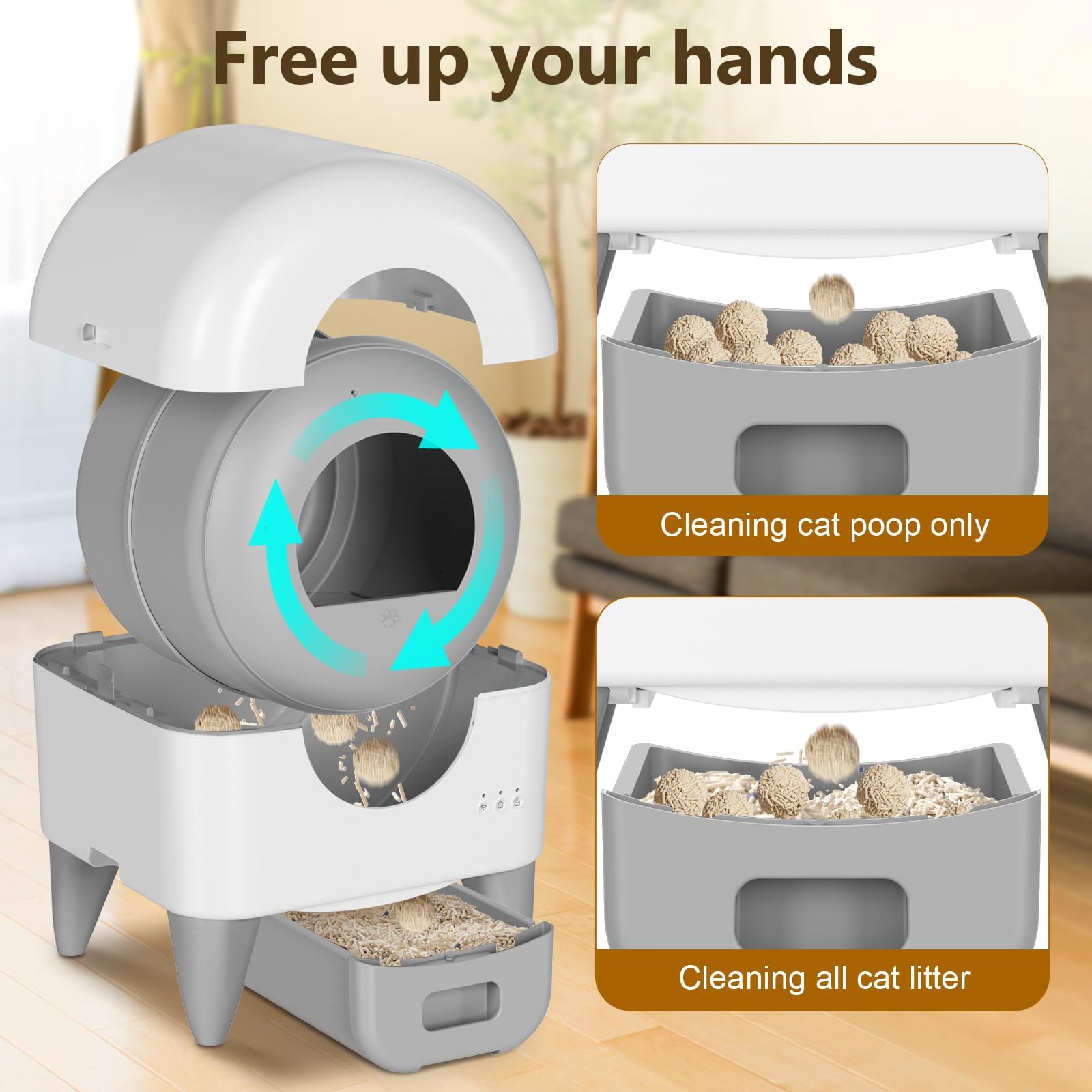 Self-Cleaning Cat Litter Box with App Control