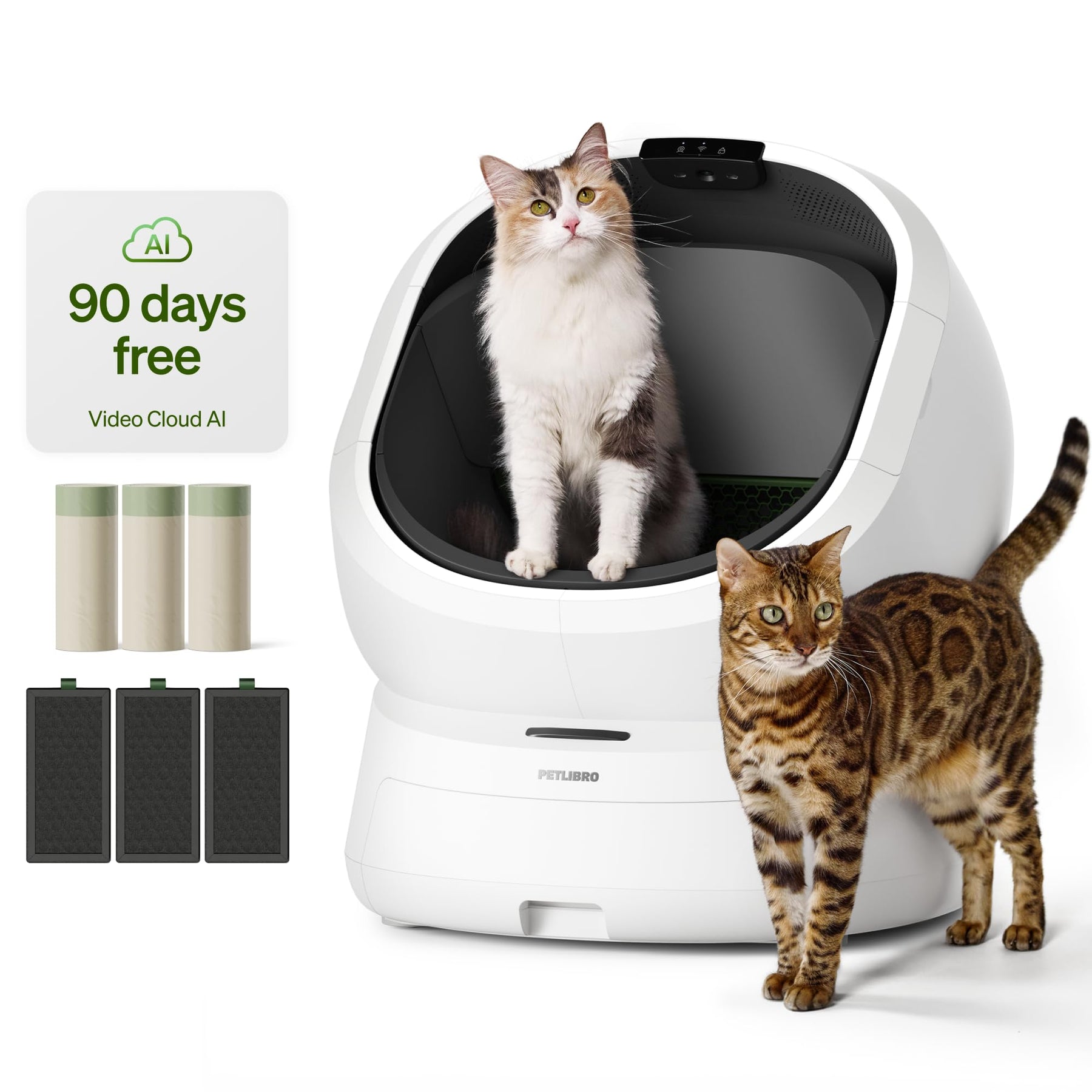 Smart Self-Cleaning Cat Litter Box with AI Camera