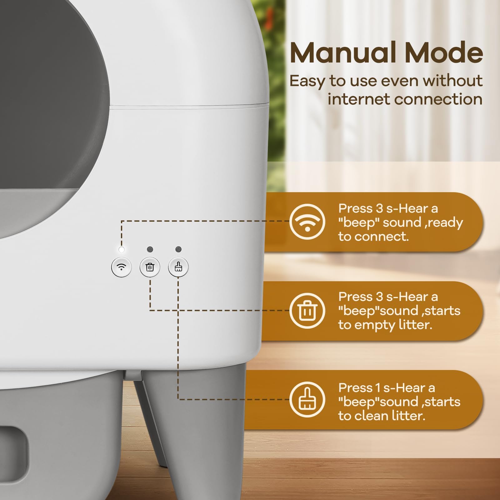 Self-Cleaning Cat Litter Box with App Control