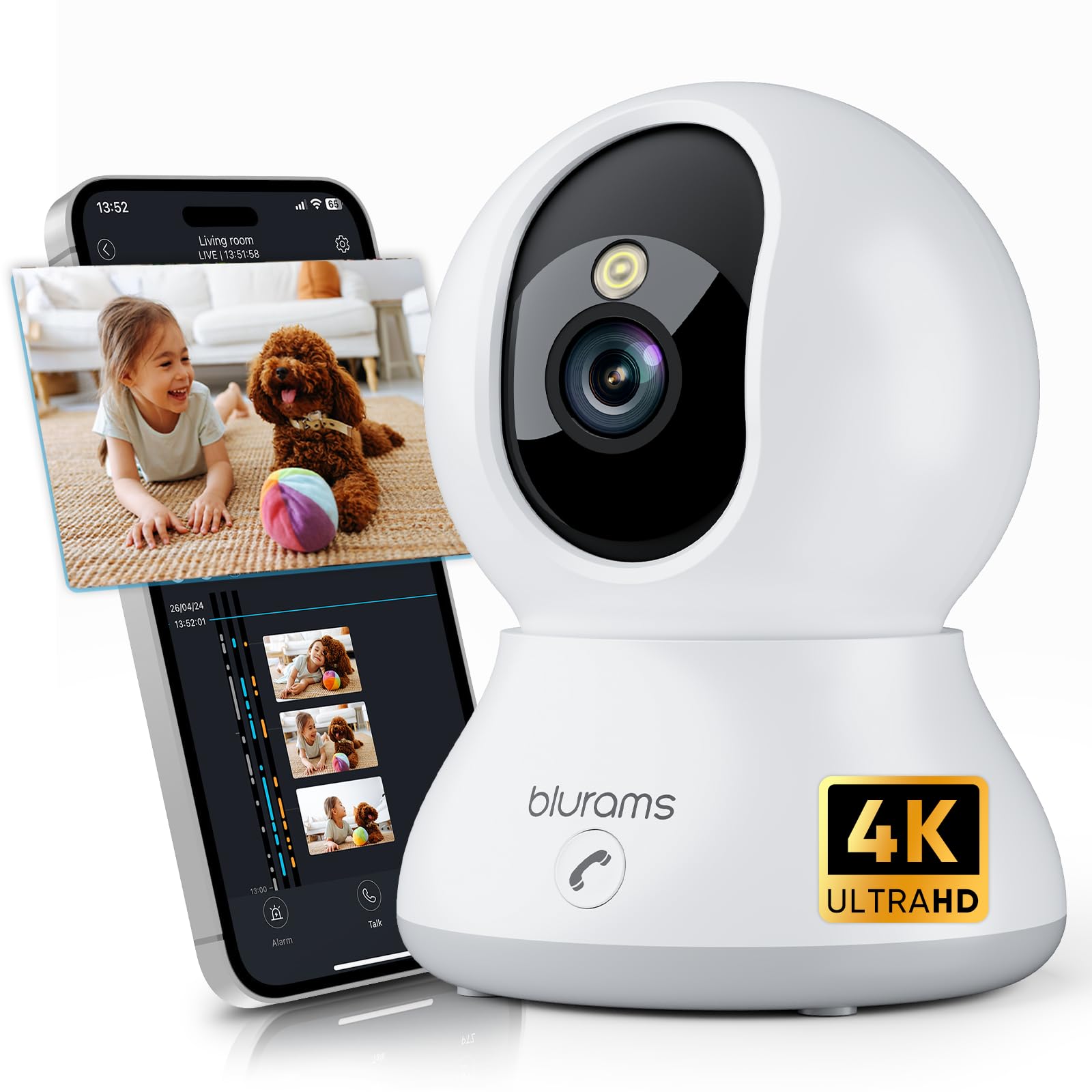 2K Smart Pet Camera 360° PTZ