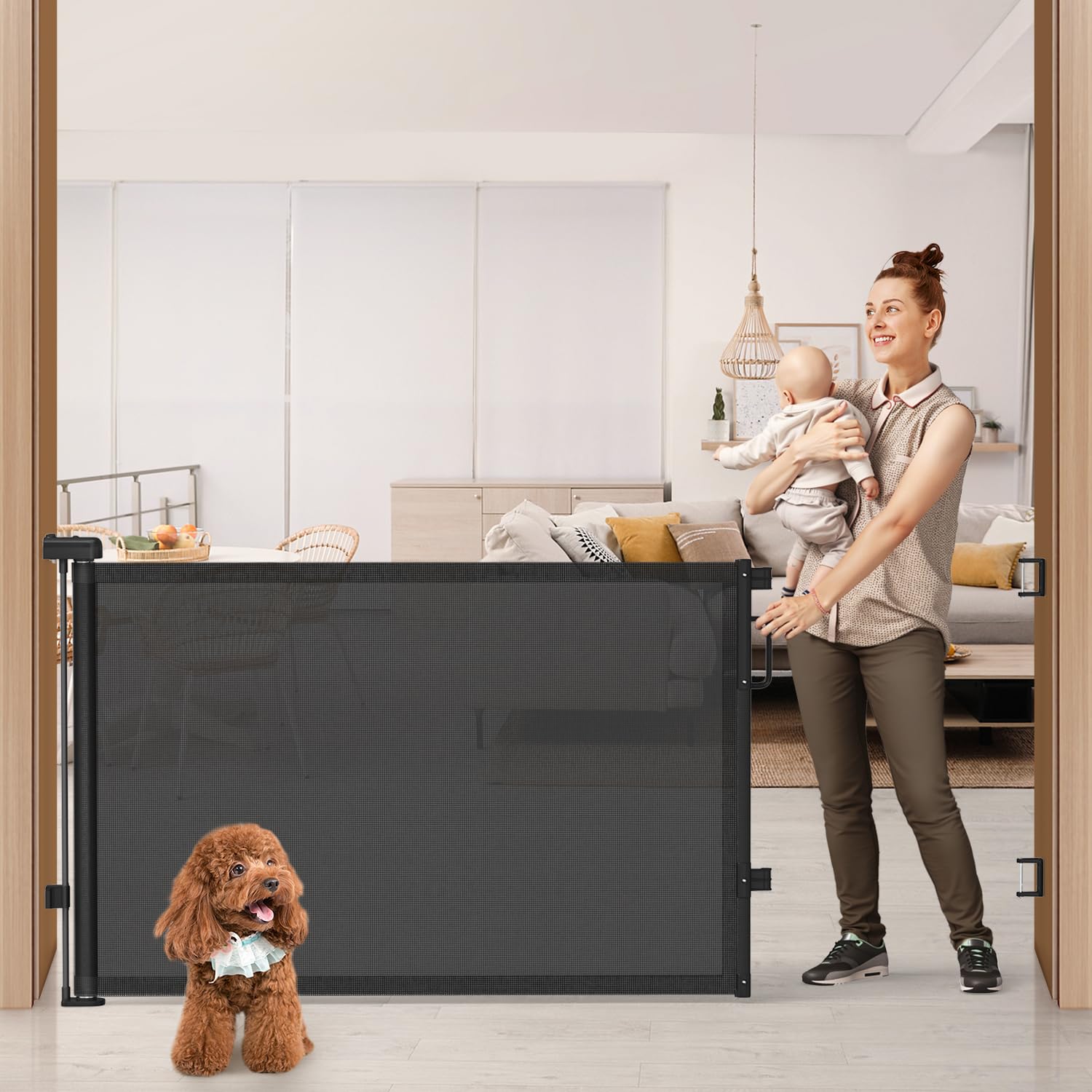 Retractable Mesh Pet Gate for Stairs & Doorways