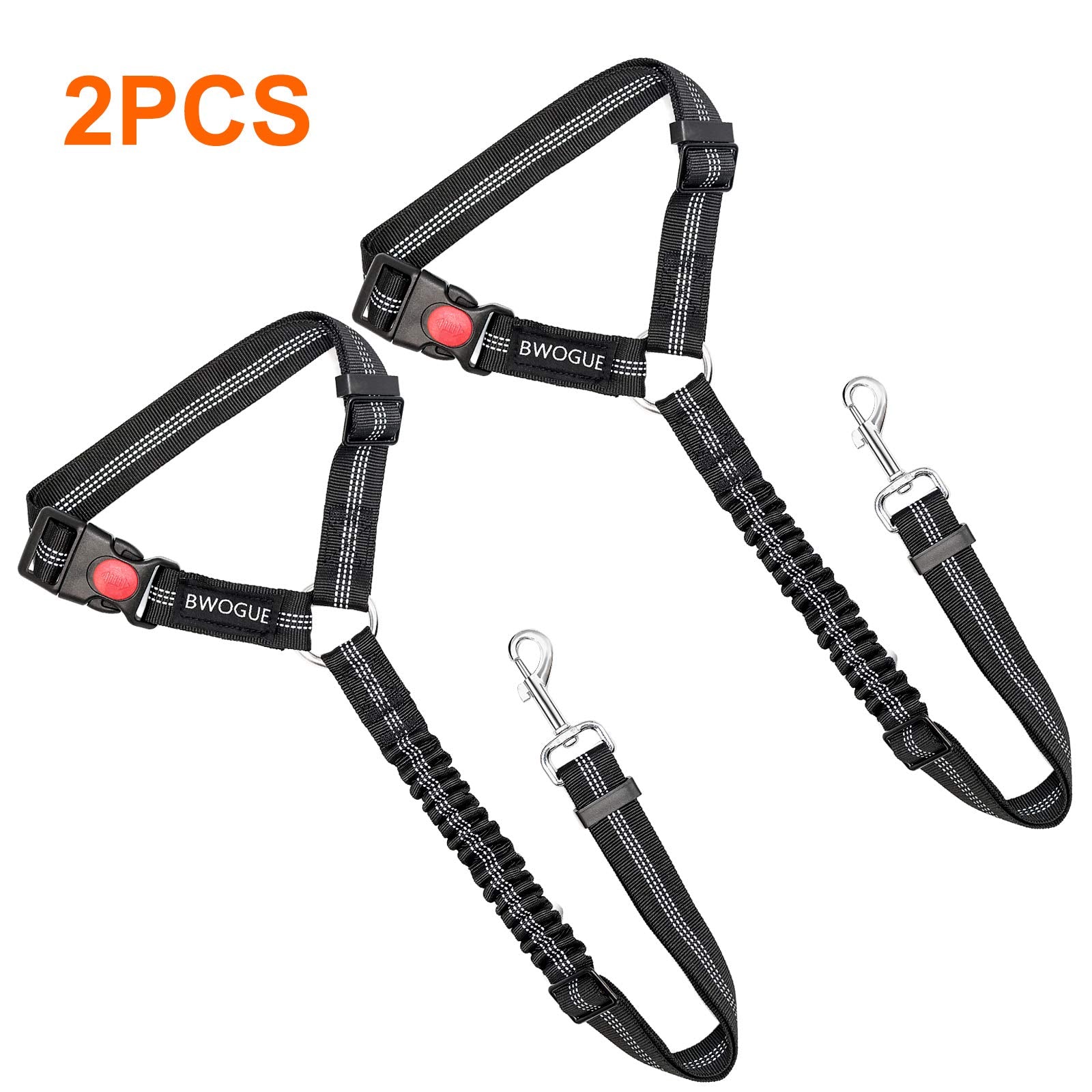 2-Pack Adjustable Pet Car Seat Belt Straps
