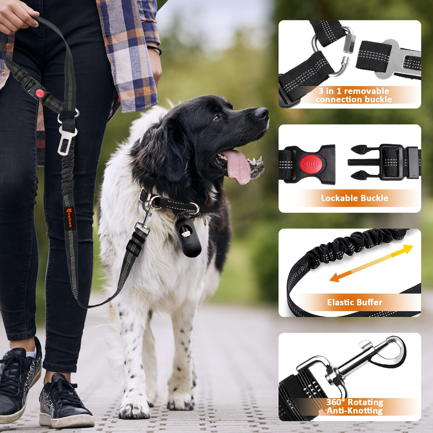 3-in-1 Dog Car Seat Belt Harness