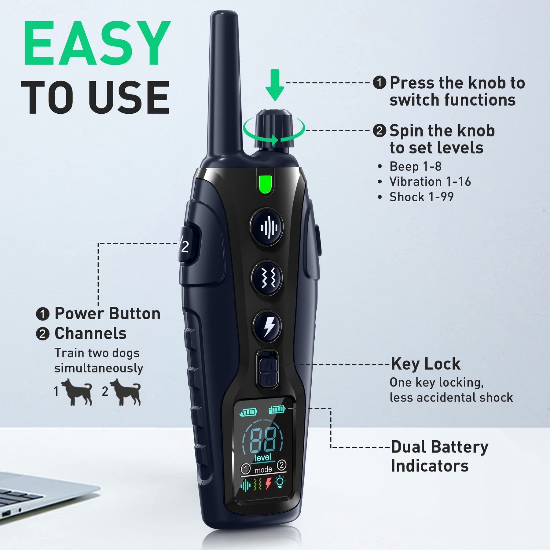 Remote Dog Training Collar 4500FT