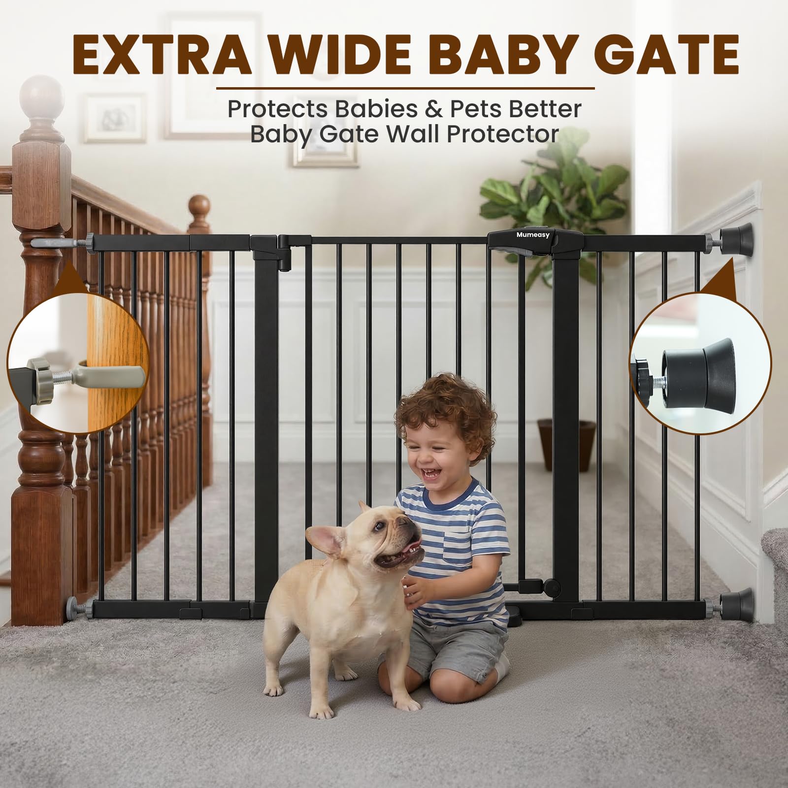 Mumeasy 29.7-57" Extra Wide Baby Gate