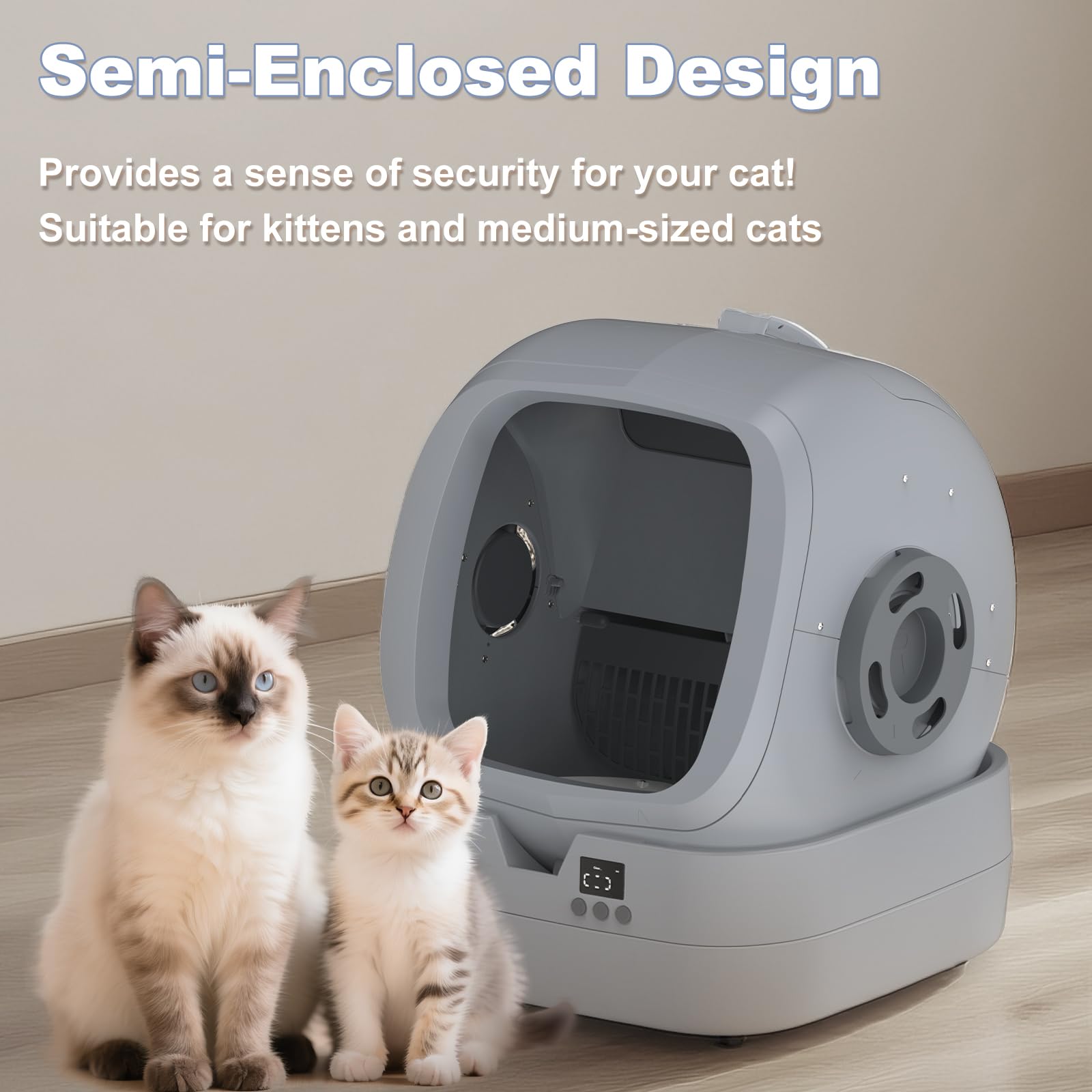 Self-Cleaning Cat Litter Box with App Control