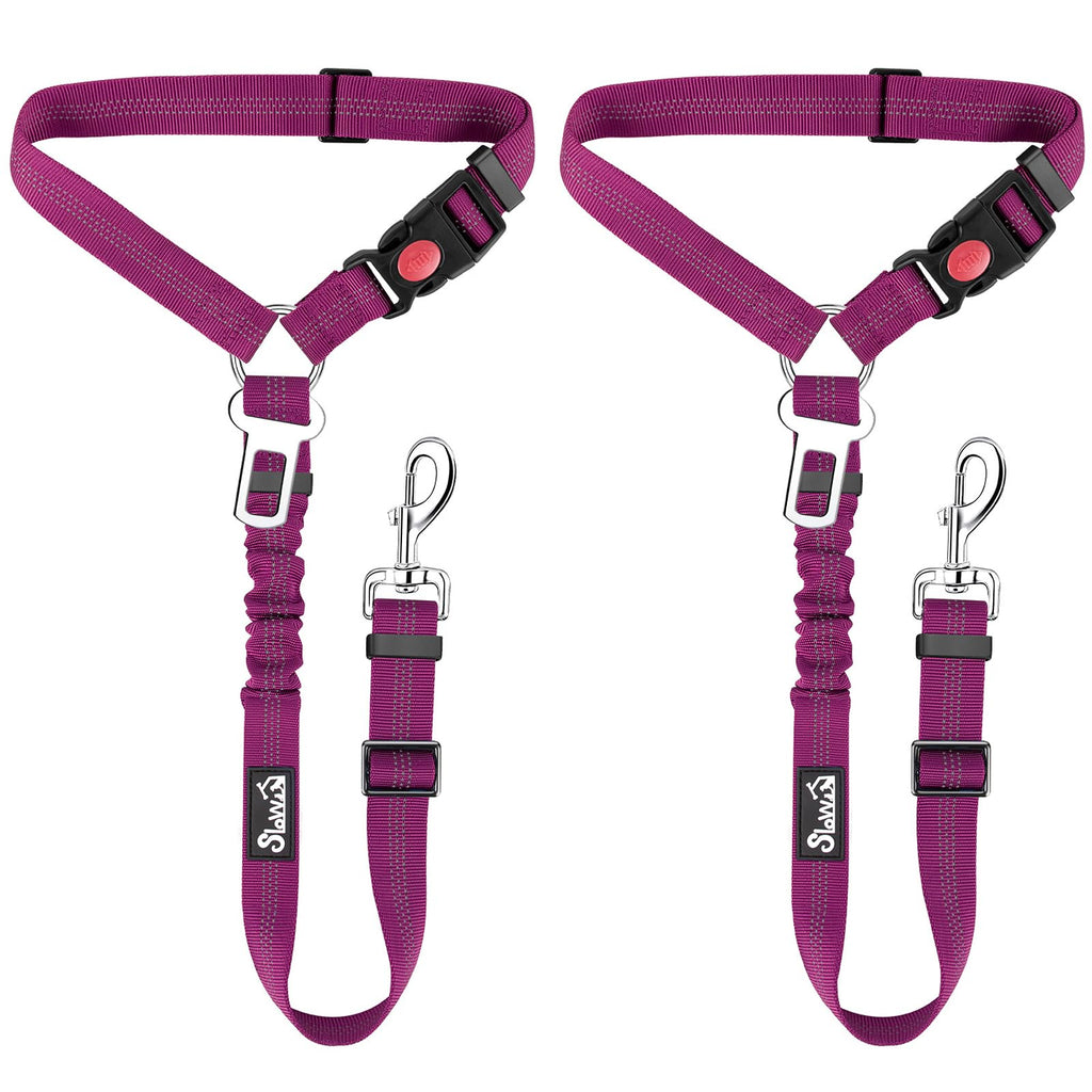 2-Pack Adjustable Dog Car Seat Belt with Bungee