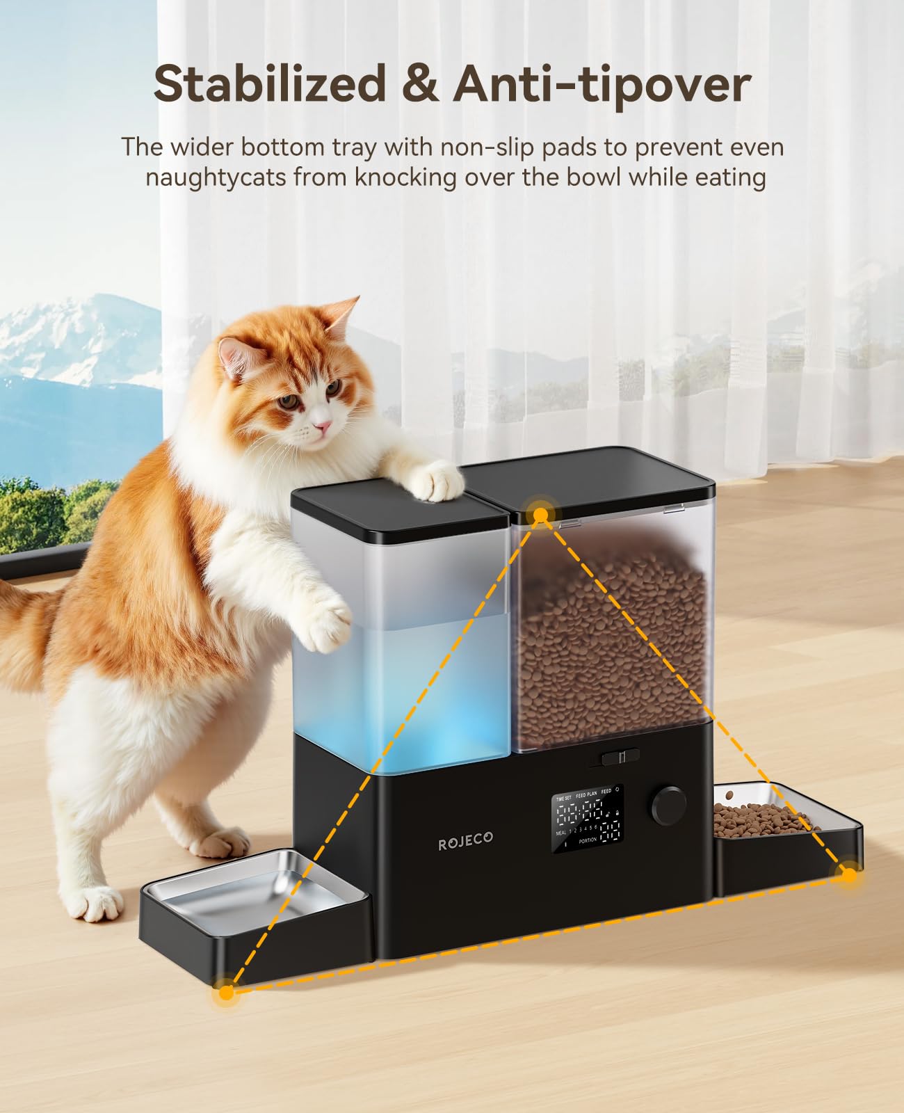 Rojeco Automatic Cat Feeder and Water Dispenser
