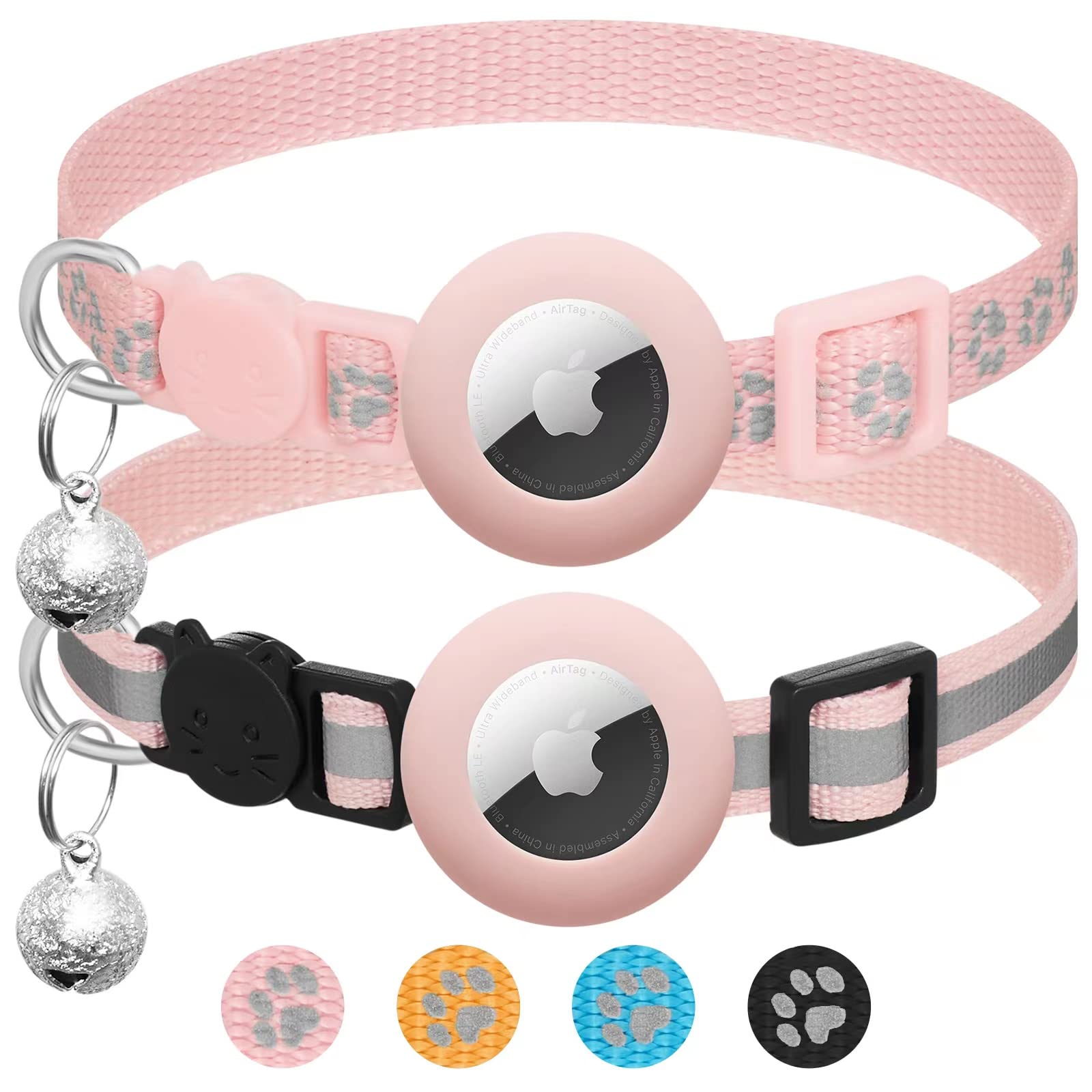 2-Pack AirTag Cat Collar with Holder