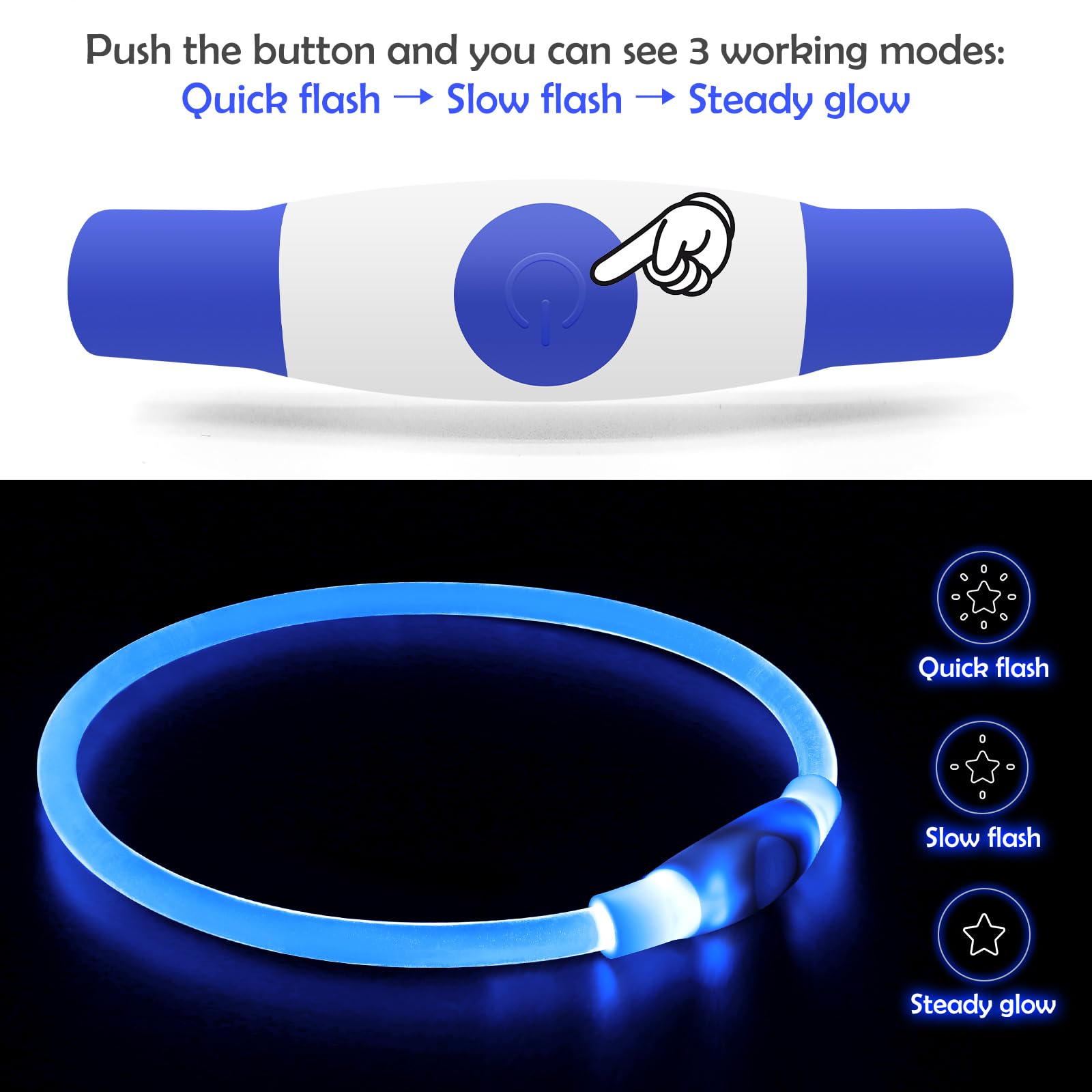 Rechargeable LED Dog Safety Collar