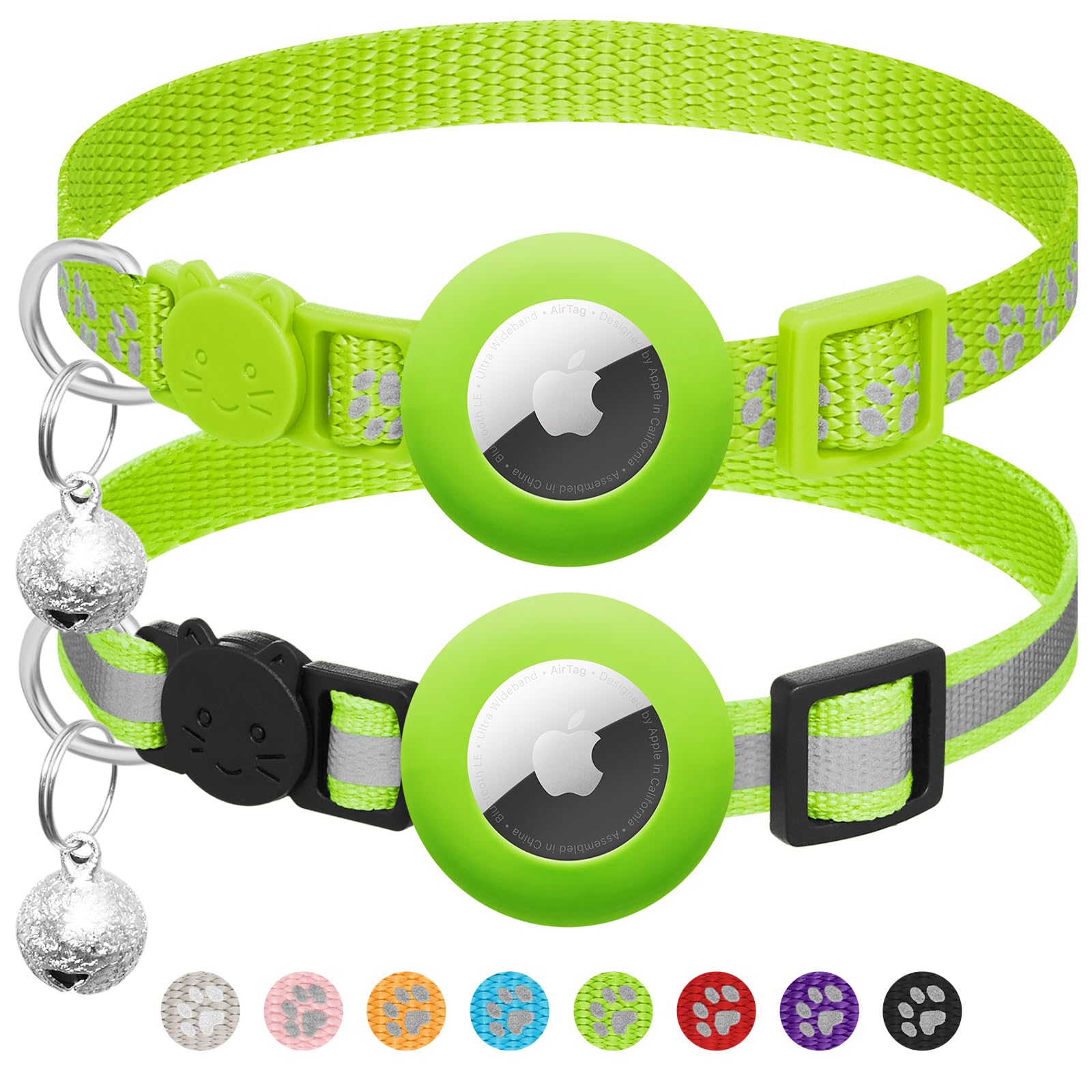 2-Pack AirTag Cat Collar with Holder