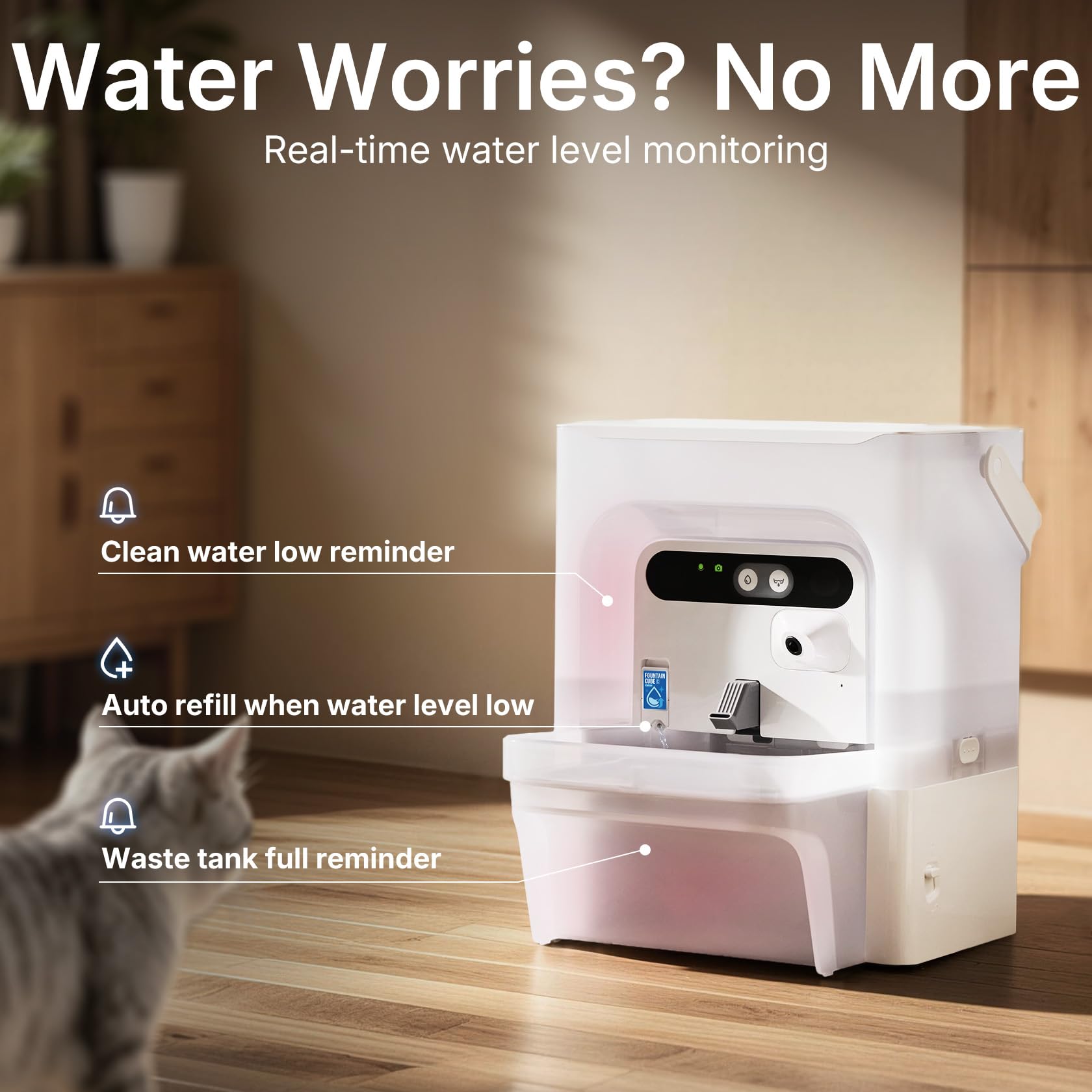 Smart Pet Water Fountain 5L with Camera