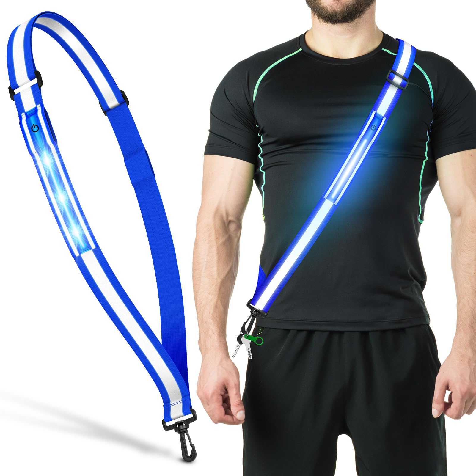 Rechargeable Reflective Safety Sash for Night Walking
