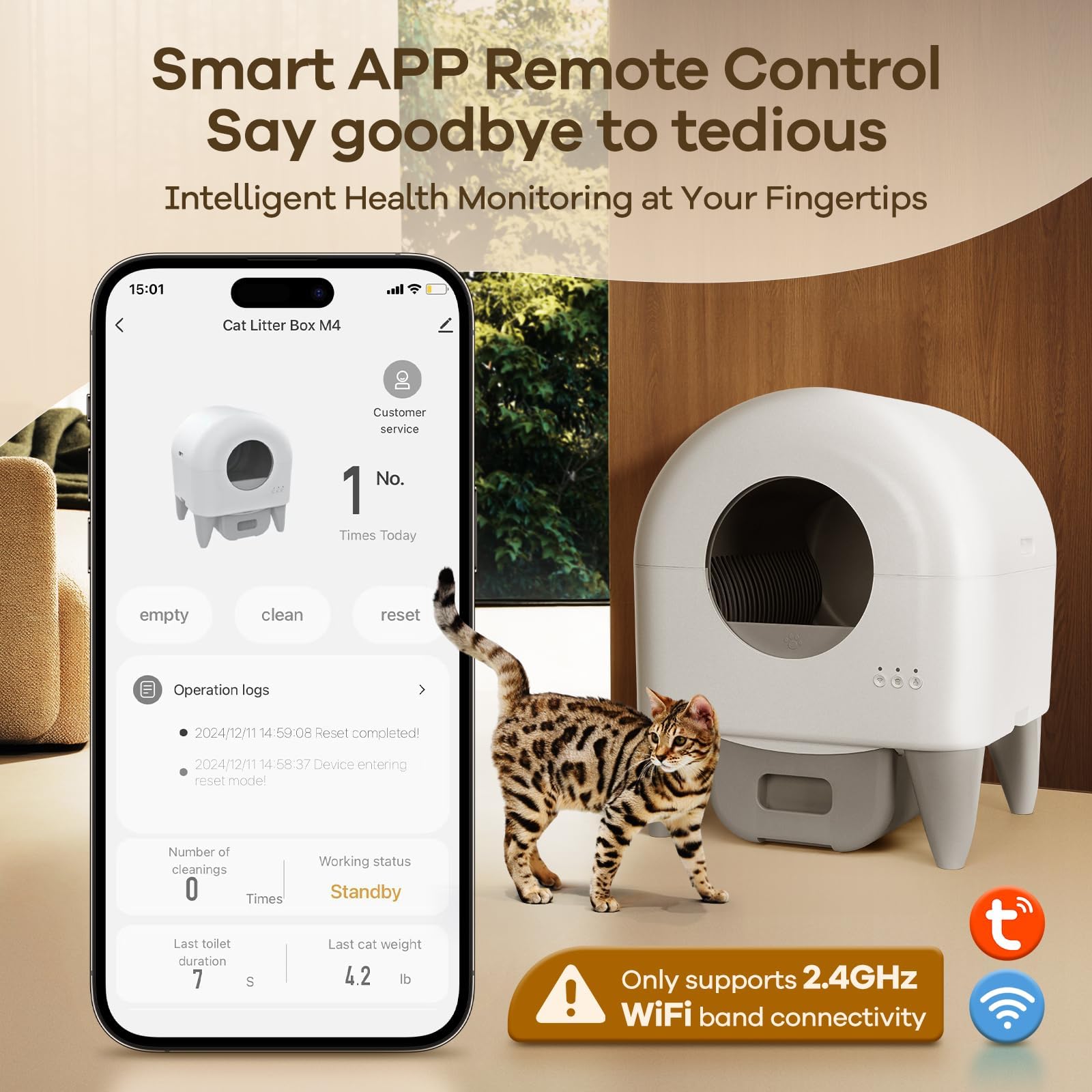 Self-Cleaning Cat Litter Box with App Control