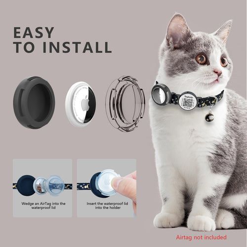 2-Pack AirTag Cat Collar with QR Tag